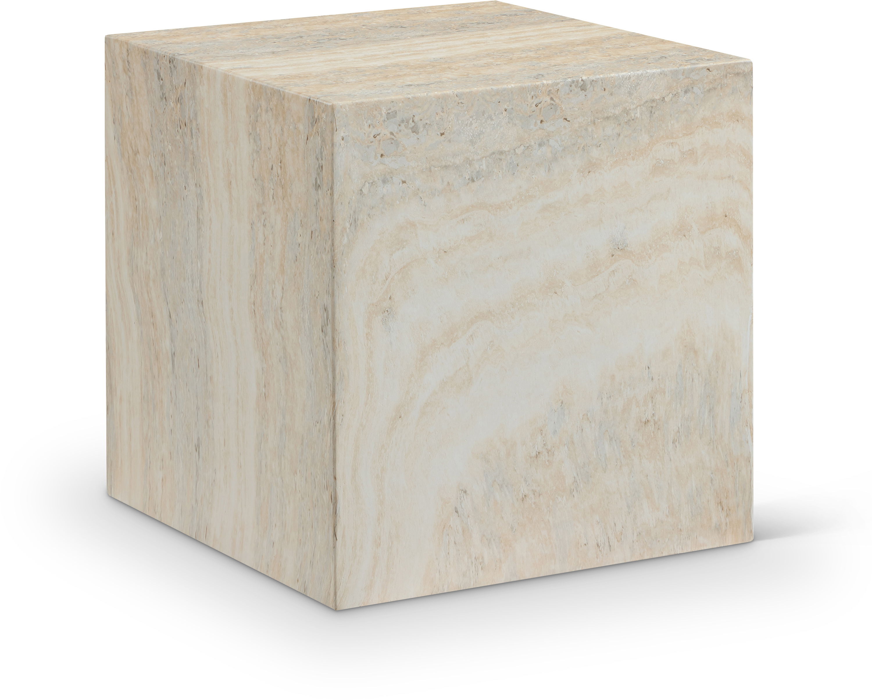 Piazza - Concrete End Table - Travertine