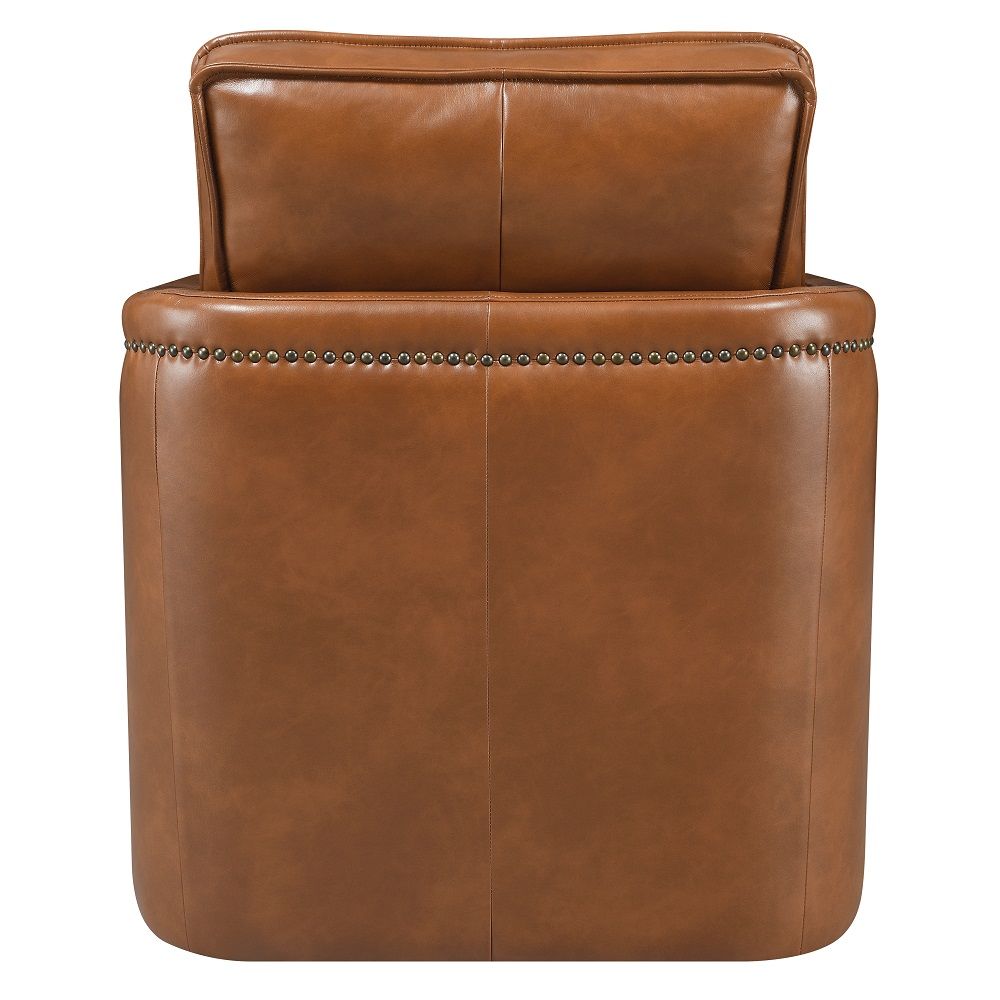 Rocha - Swivel Chair - Brown Leather Aire, dark brown, view 4