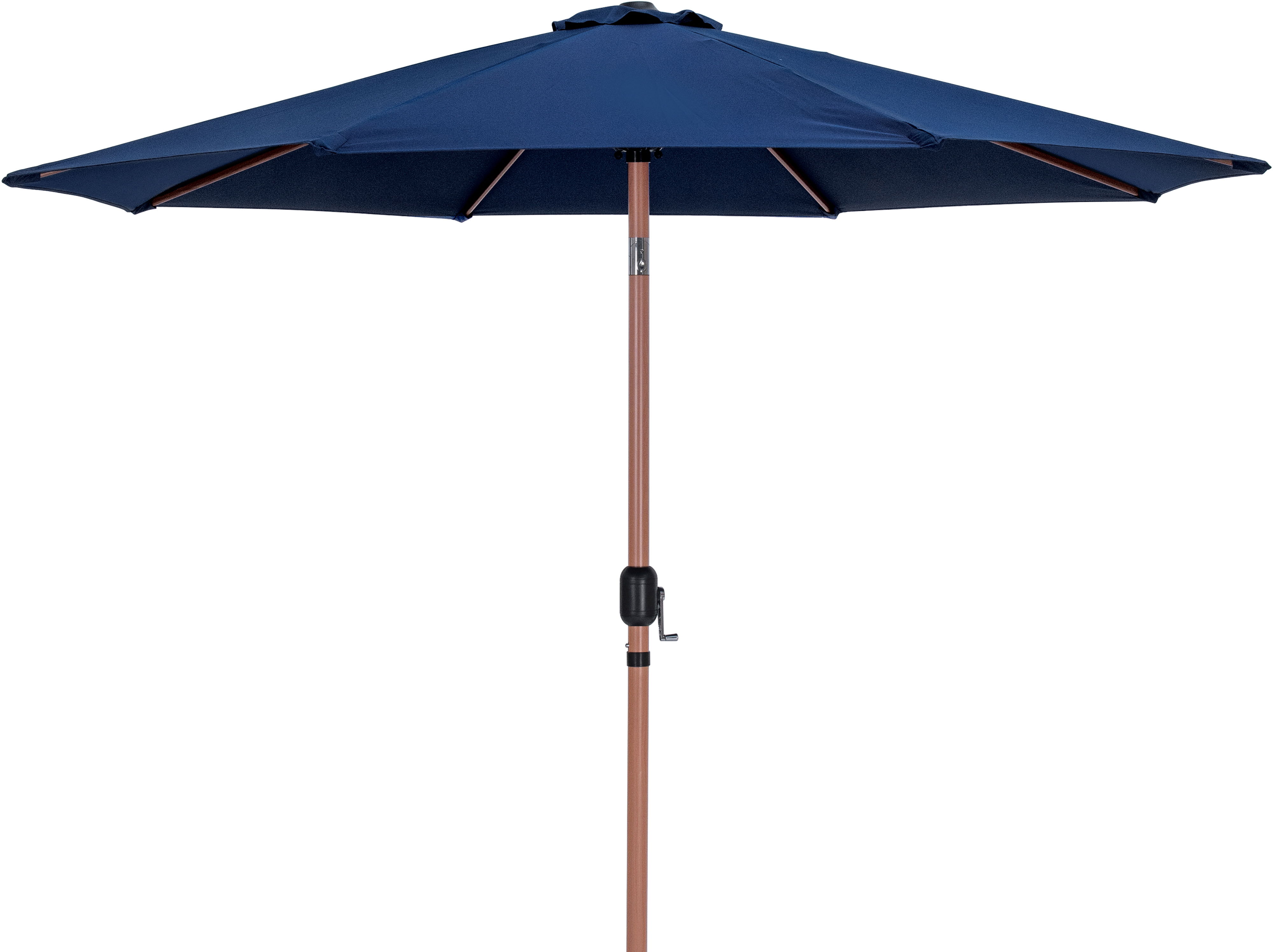 Fiji - Aluminum Patio Umbrella With Square Teak Base - Navy