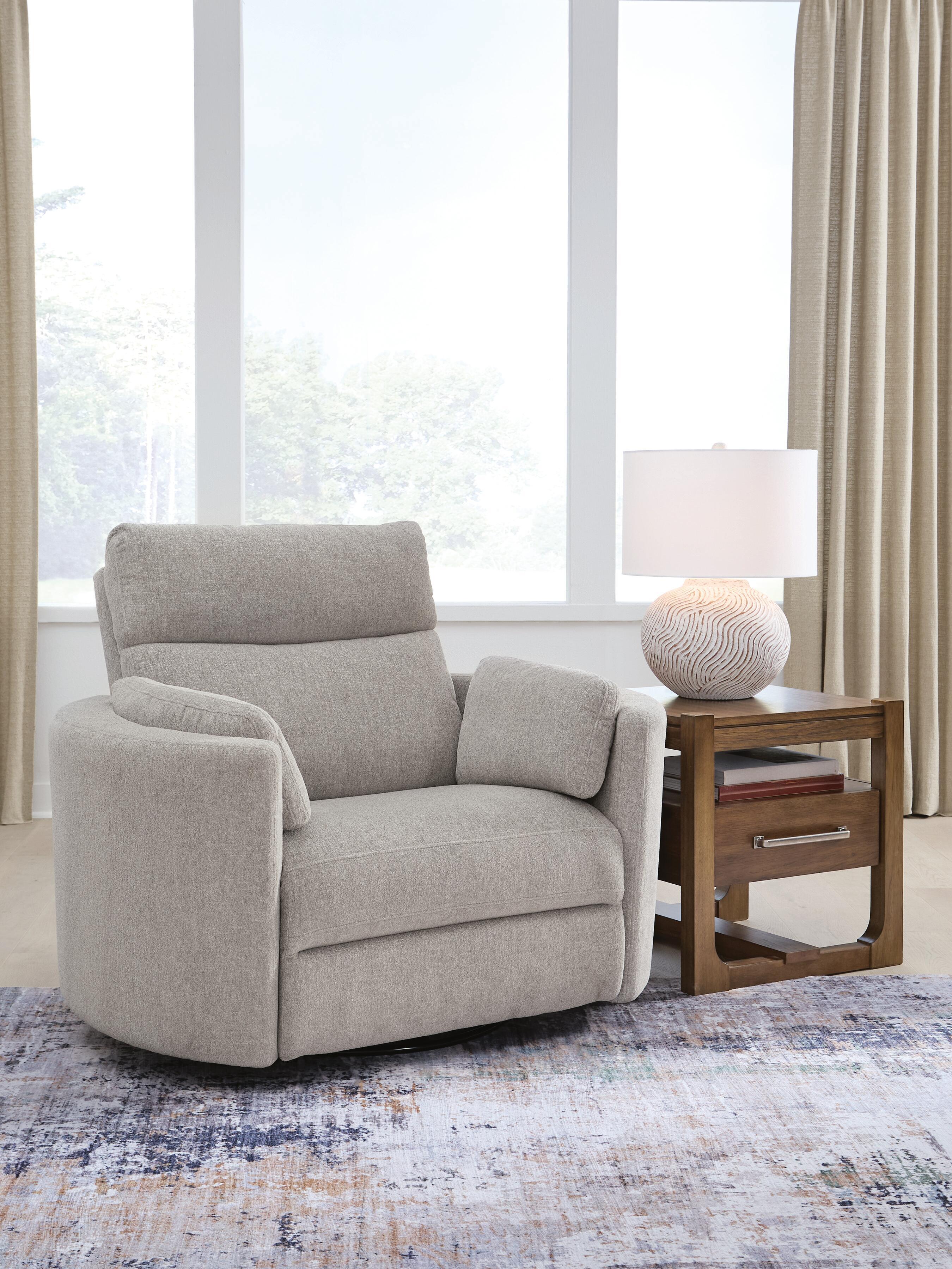 Ashley Furniture ModMax Luxe - Swivel Glider Power Recliner - Flint - Image 2