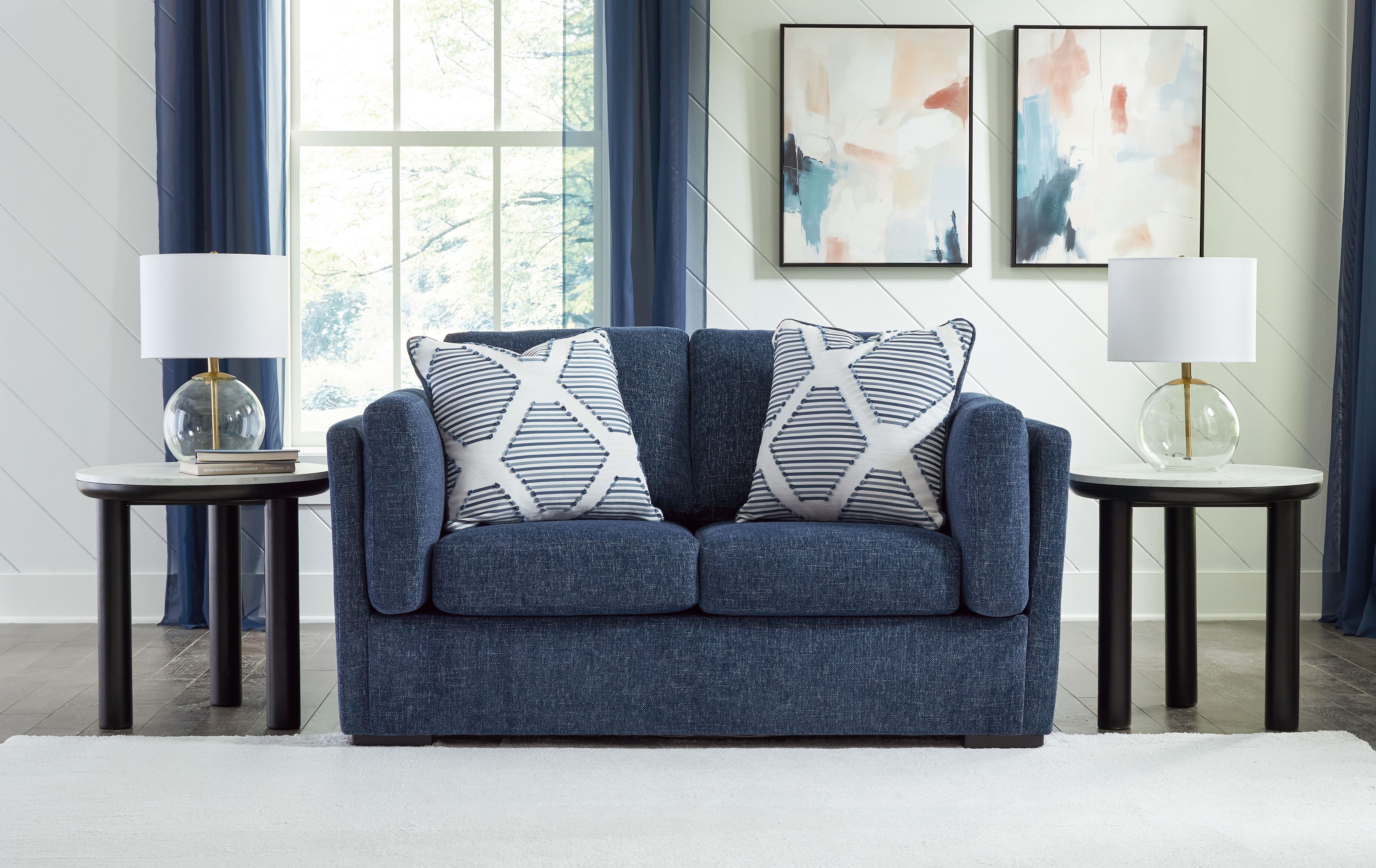 Ashley Furniture Evansley - Loveseat - Navy - Image 2