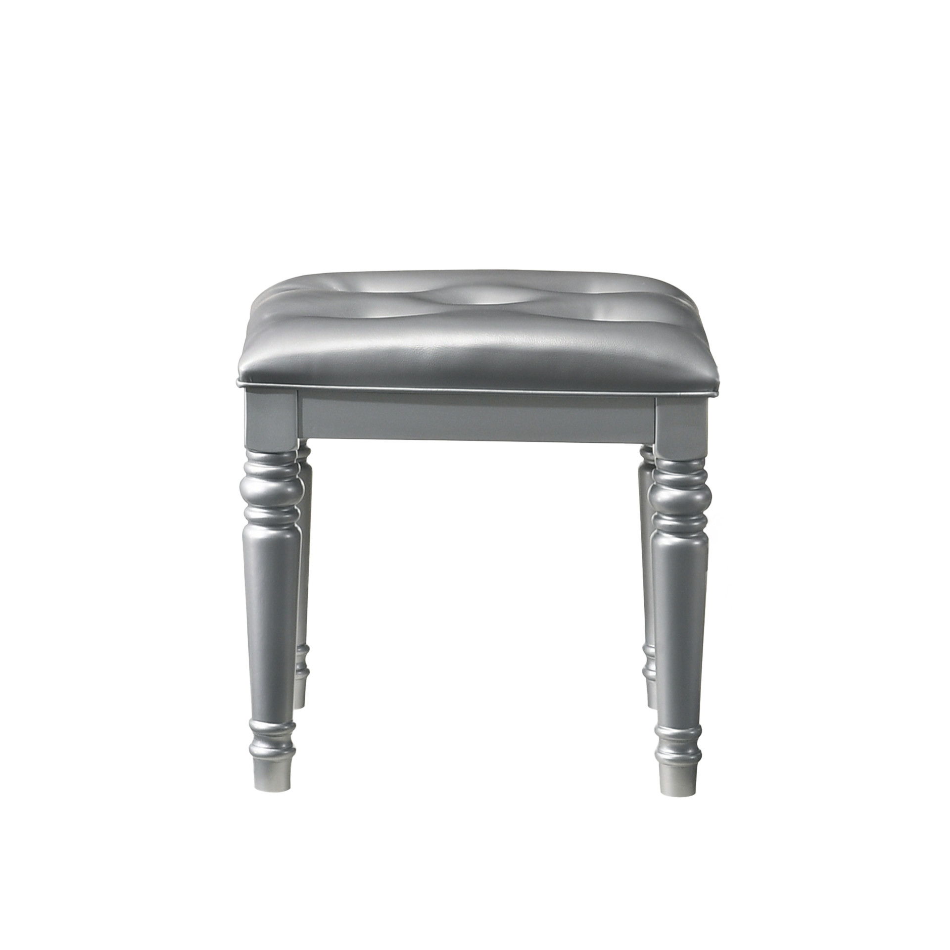 Valentino - Vanity Table Stool - Silver