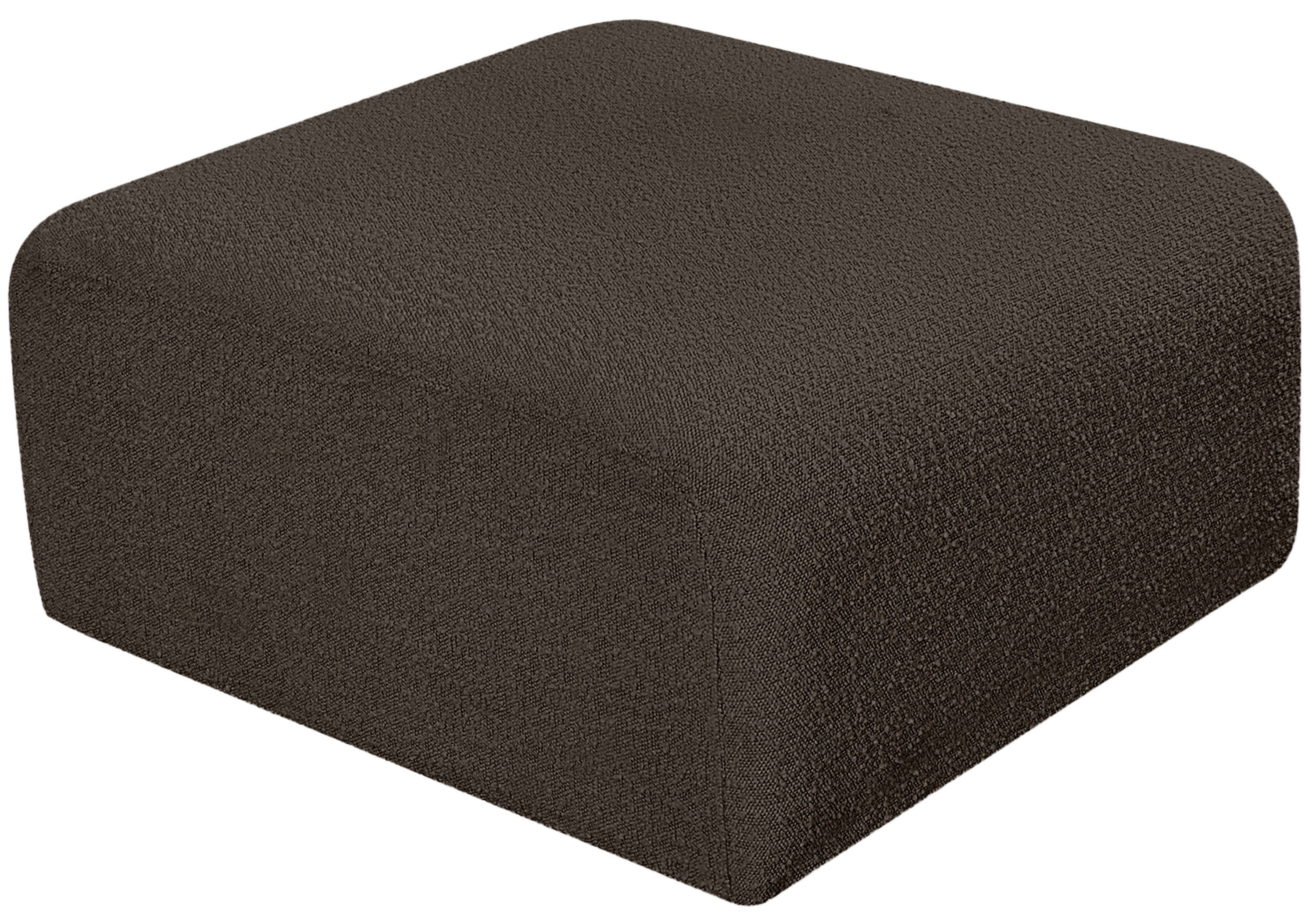 Arc - Boucle Fabric Ottoman - Brown