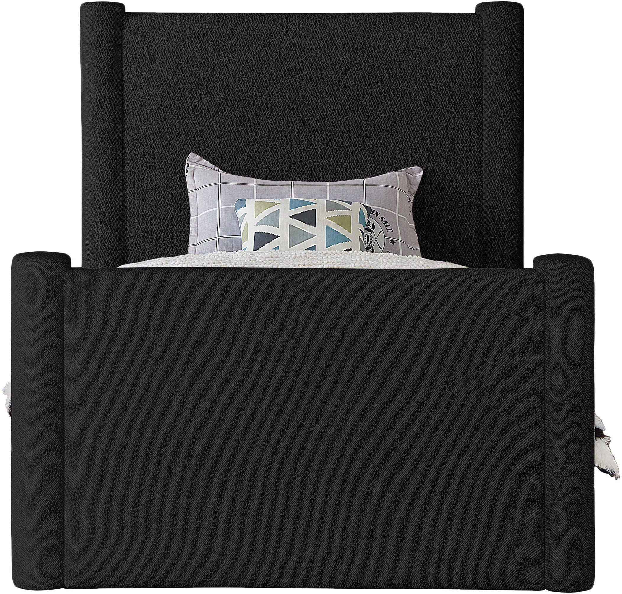 Elias - Boucle Twin Bed - Black