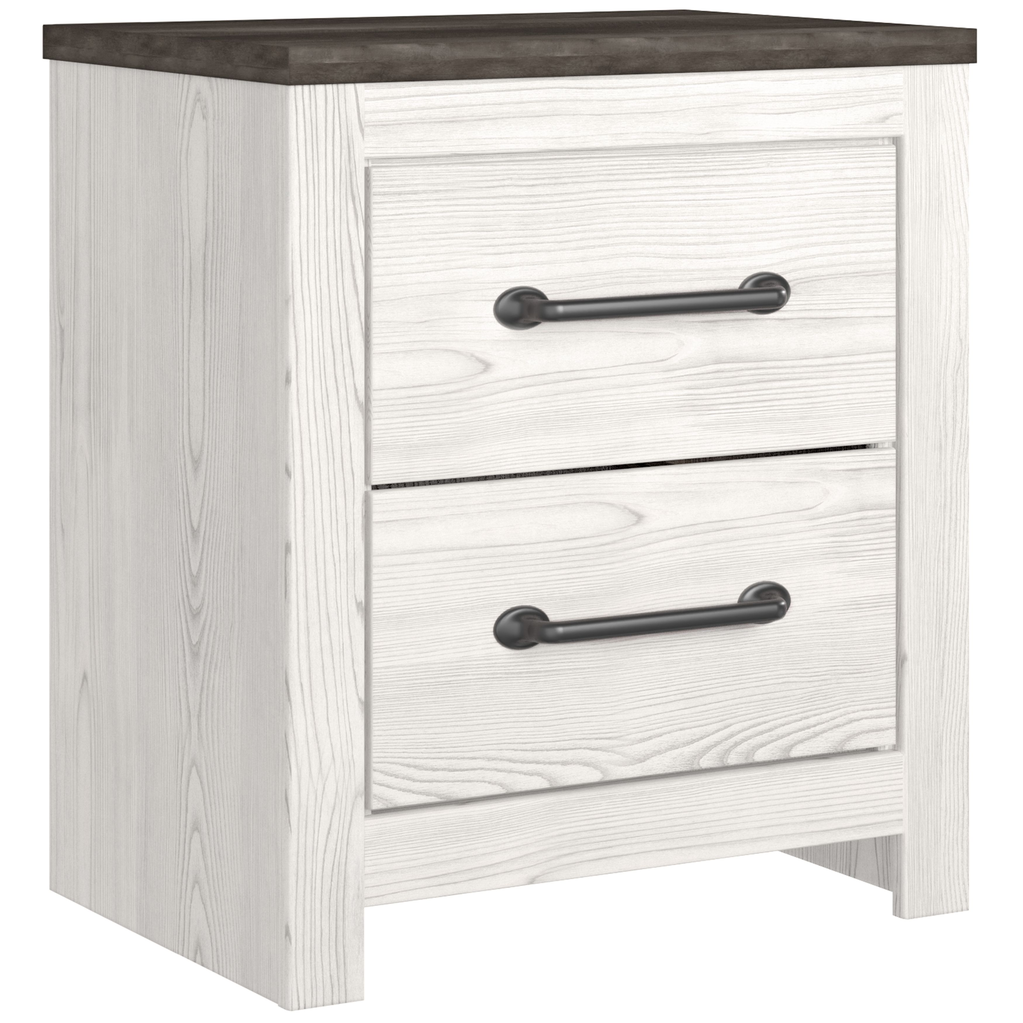 Ashley Furniture Gerridan - 6 Pc. - Dresser, Mirror, Full Panel Bed, 2 Nightstands - White / Gray - Image 7