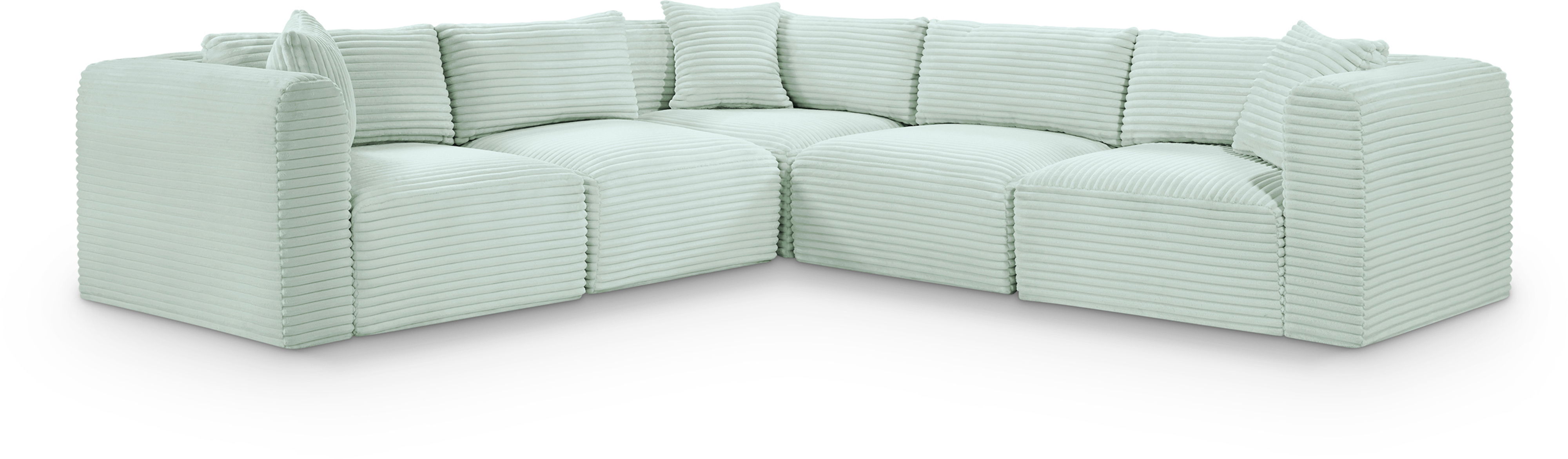 Shaggy - 5 Piece Modular Corner Sectional - Mint