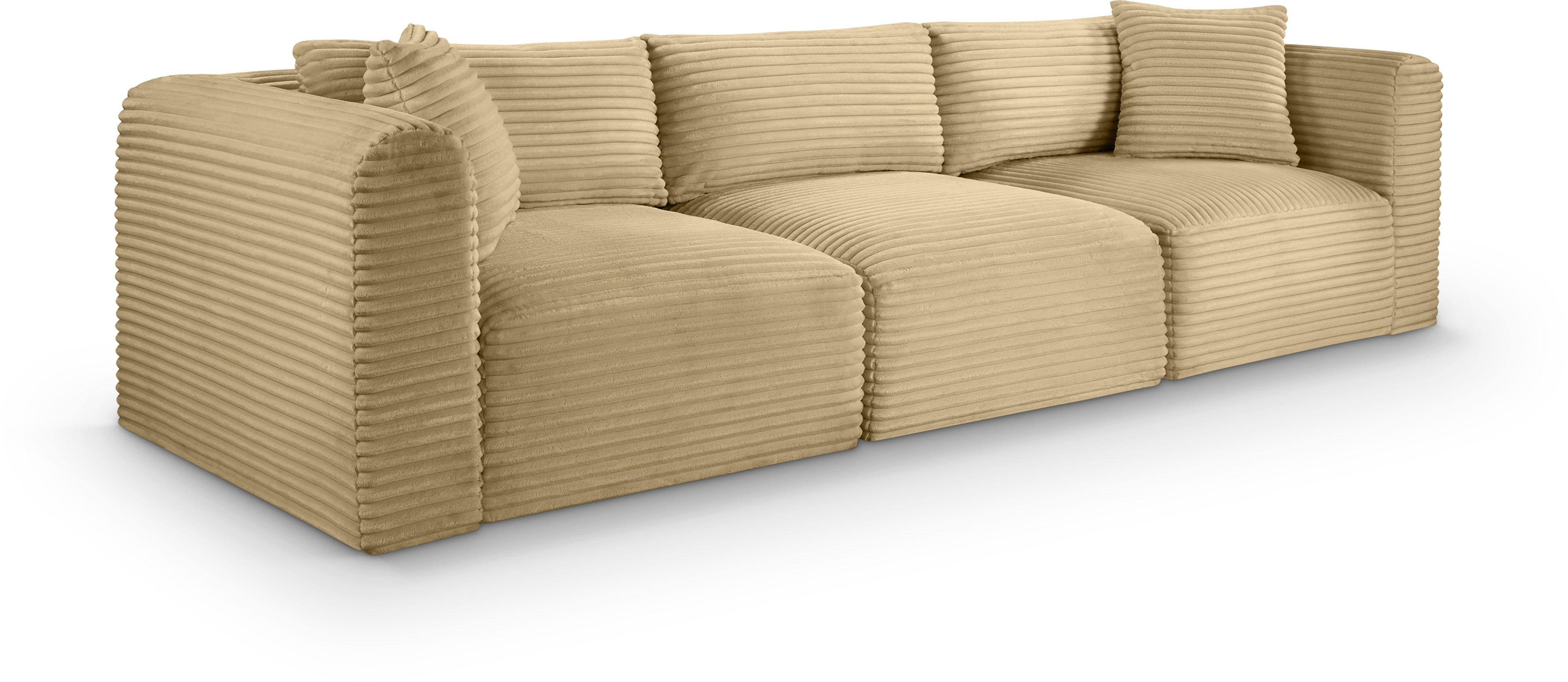 Shaggy - 3 Seat Modular Sofa - Camel