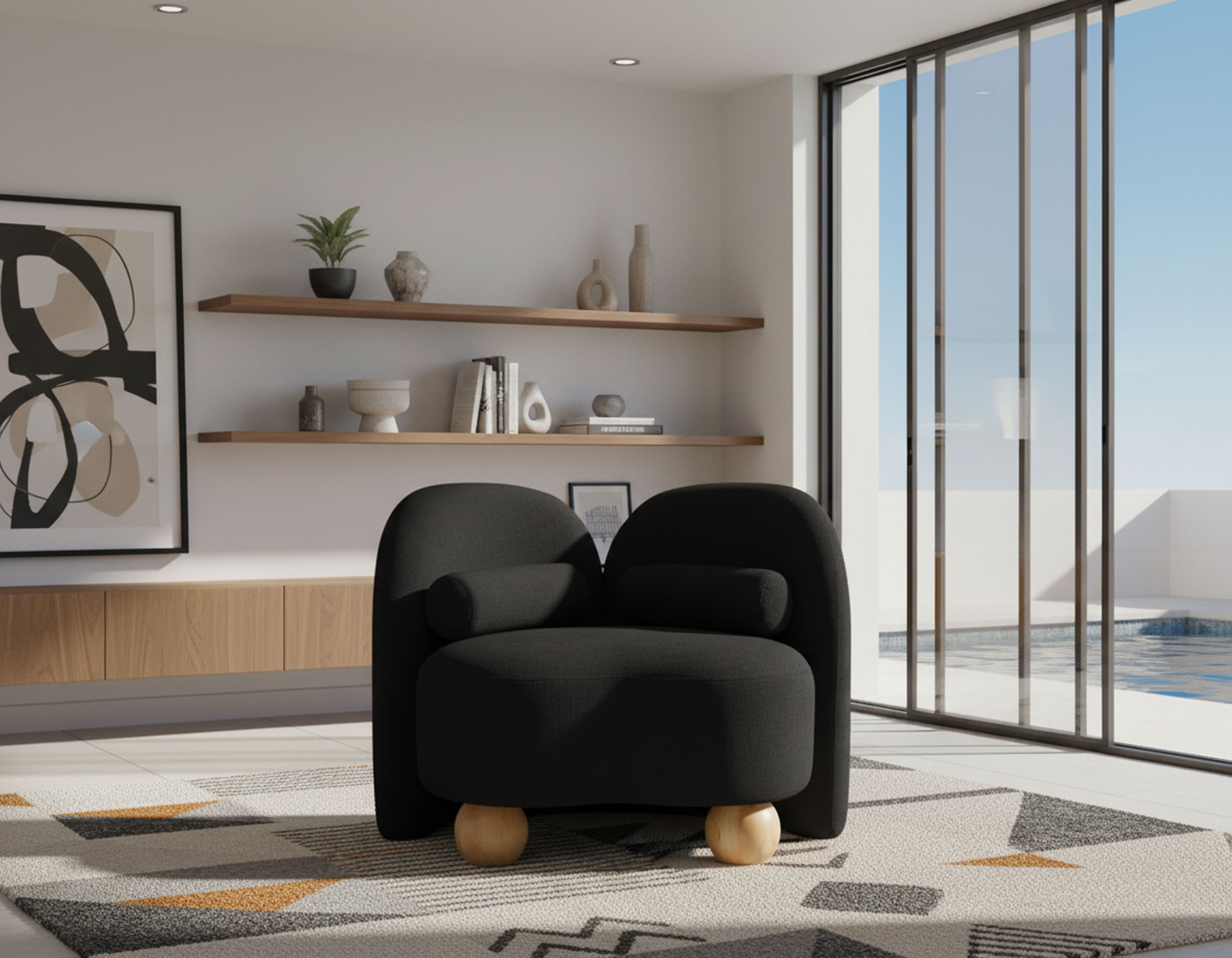 Daphne - Chenille Chair - Black