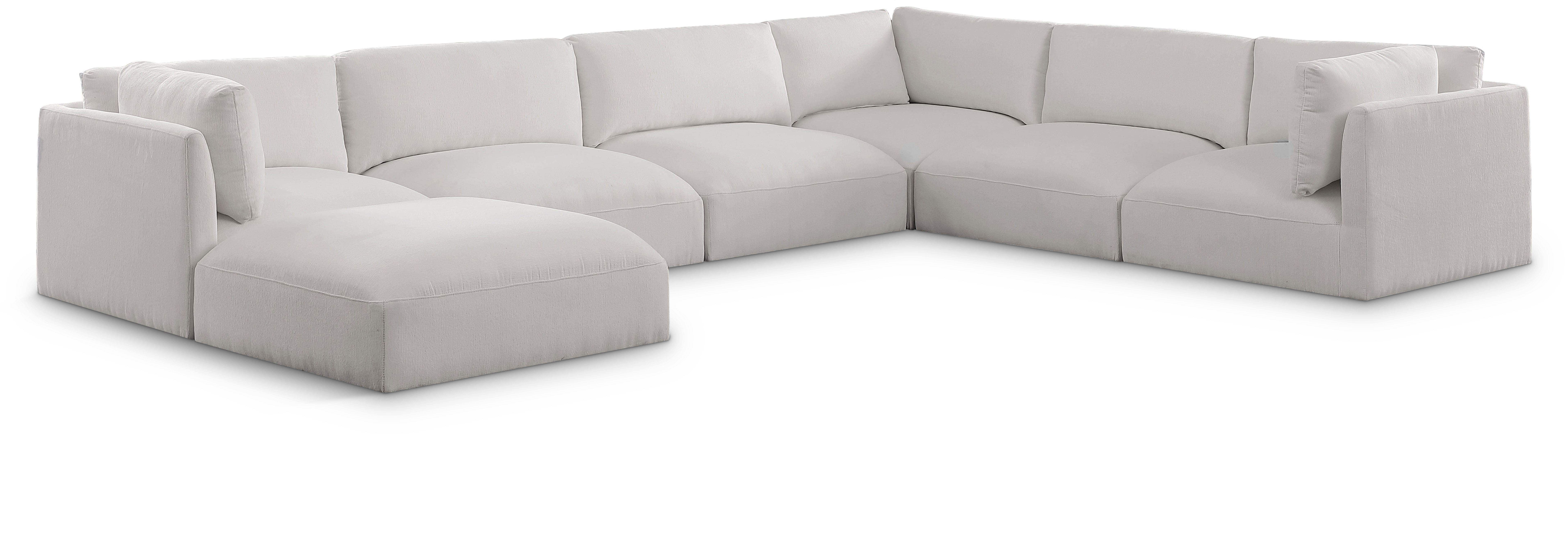 Ease - 7 Piece Modular Sectional With Chaise - Cream