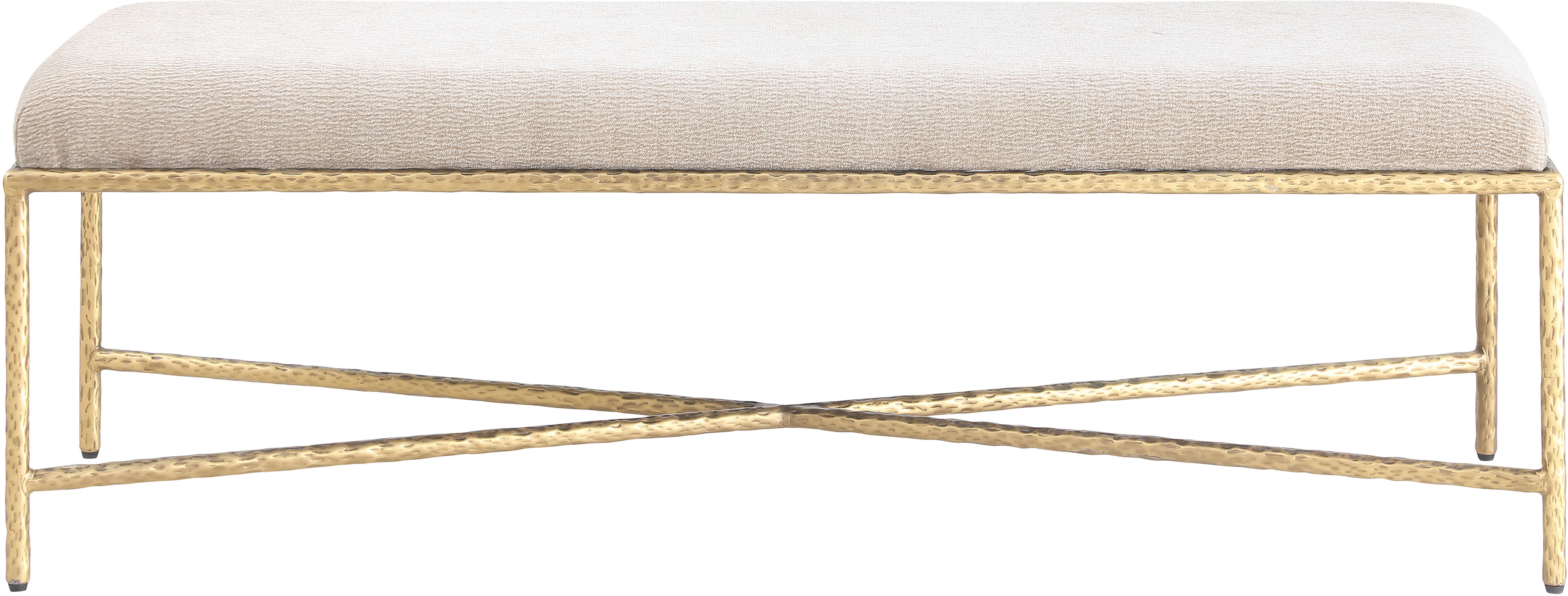 Valley - 54" Bench With Gold Frame - Beige