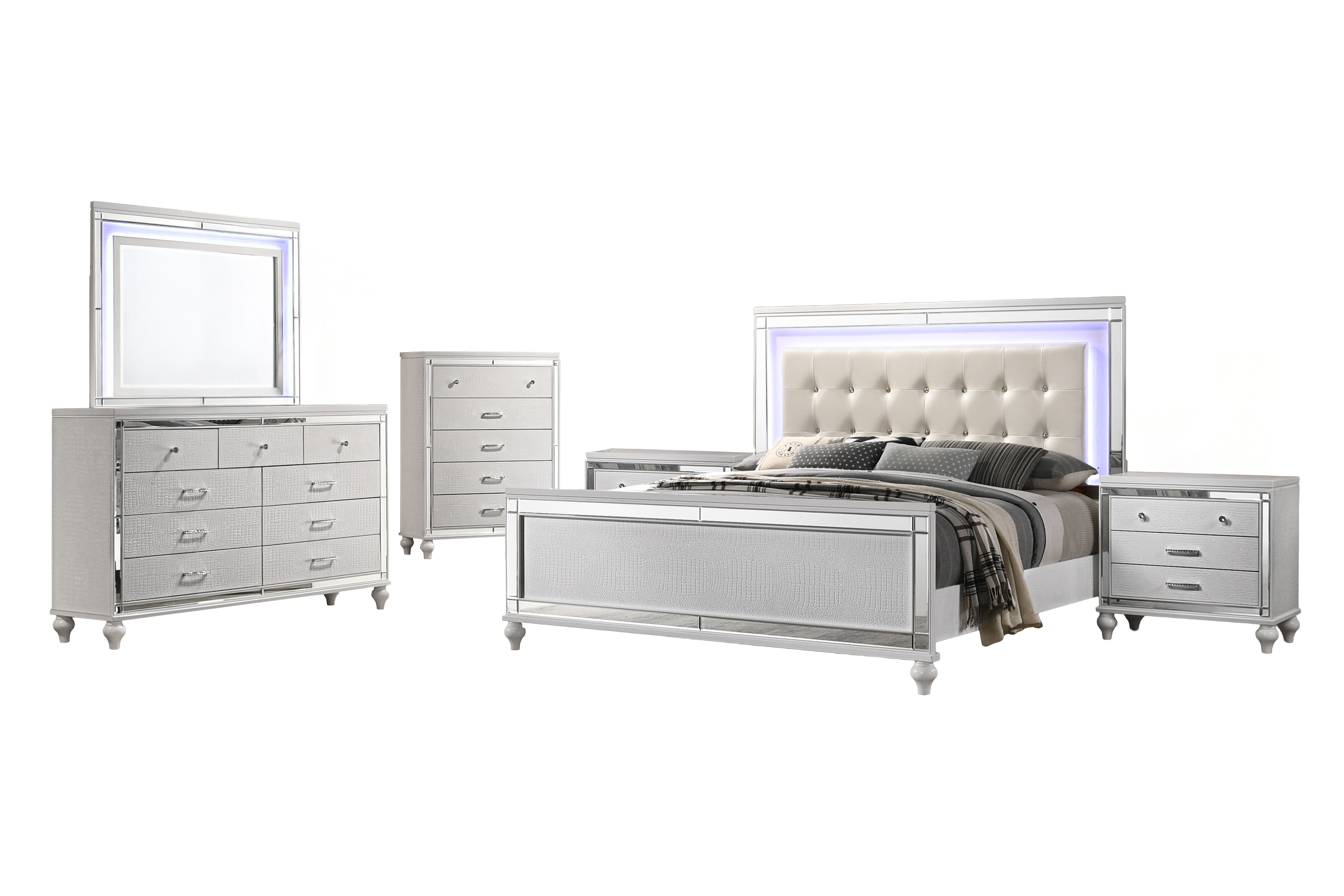 Queen · 6 Pc · Bed & Dresser & Mirror & Chest & 2 Nightstands