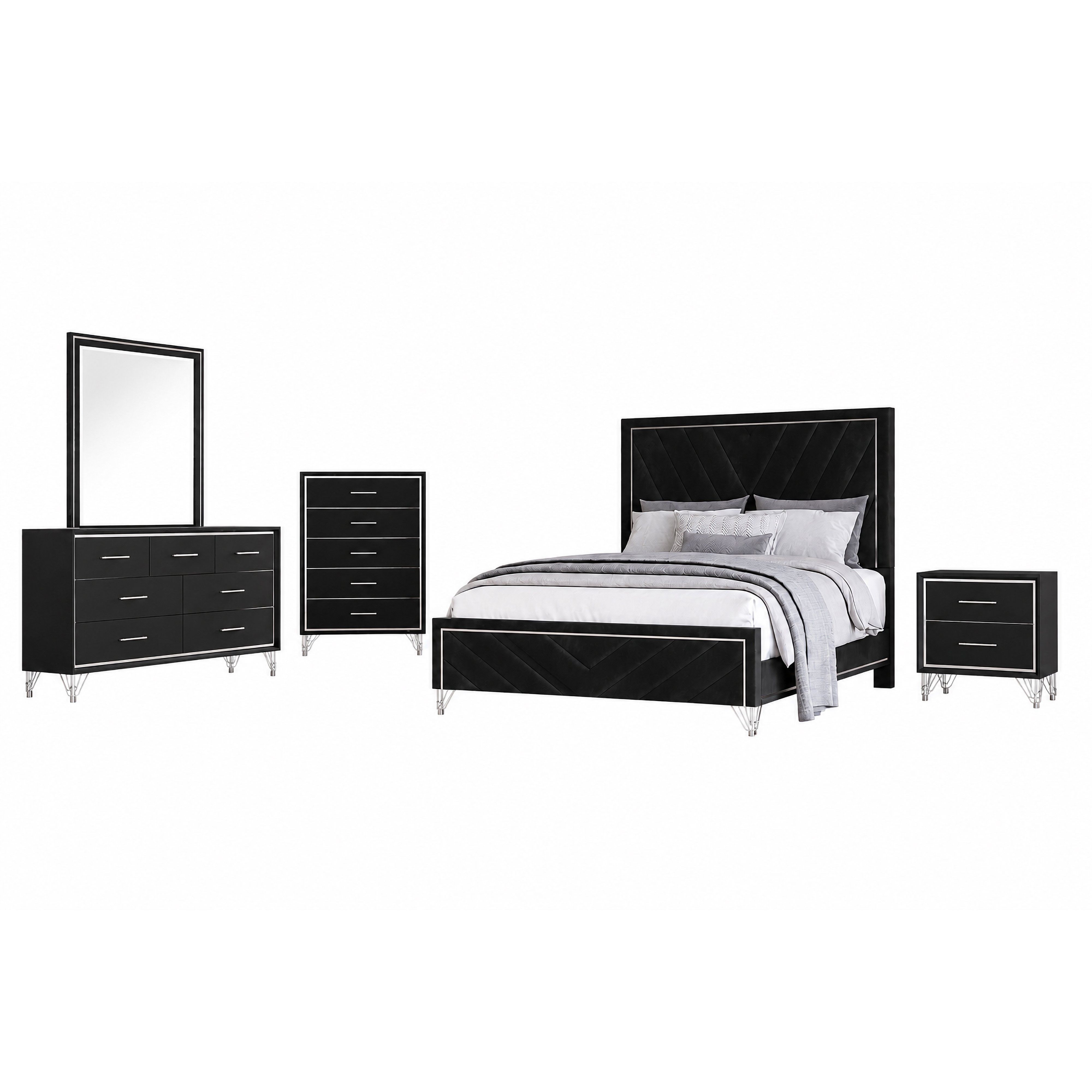 Queen · 5 Pc · Bed & Dresser & Mirror & Chest & Nightstand