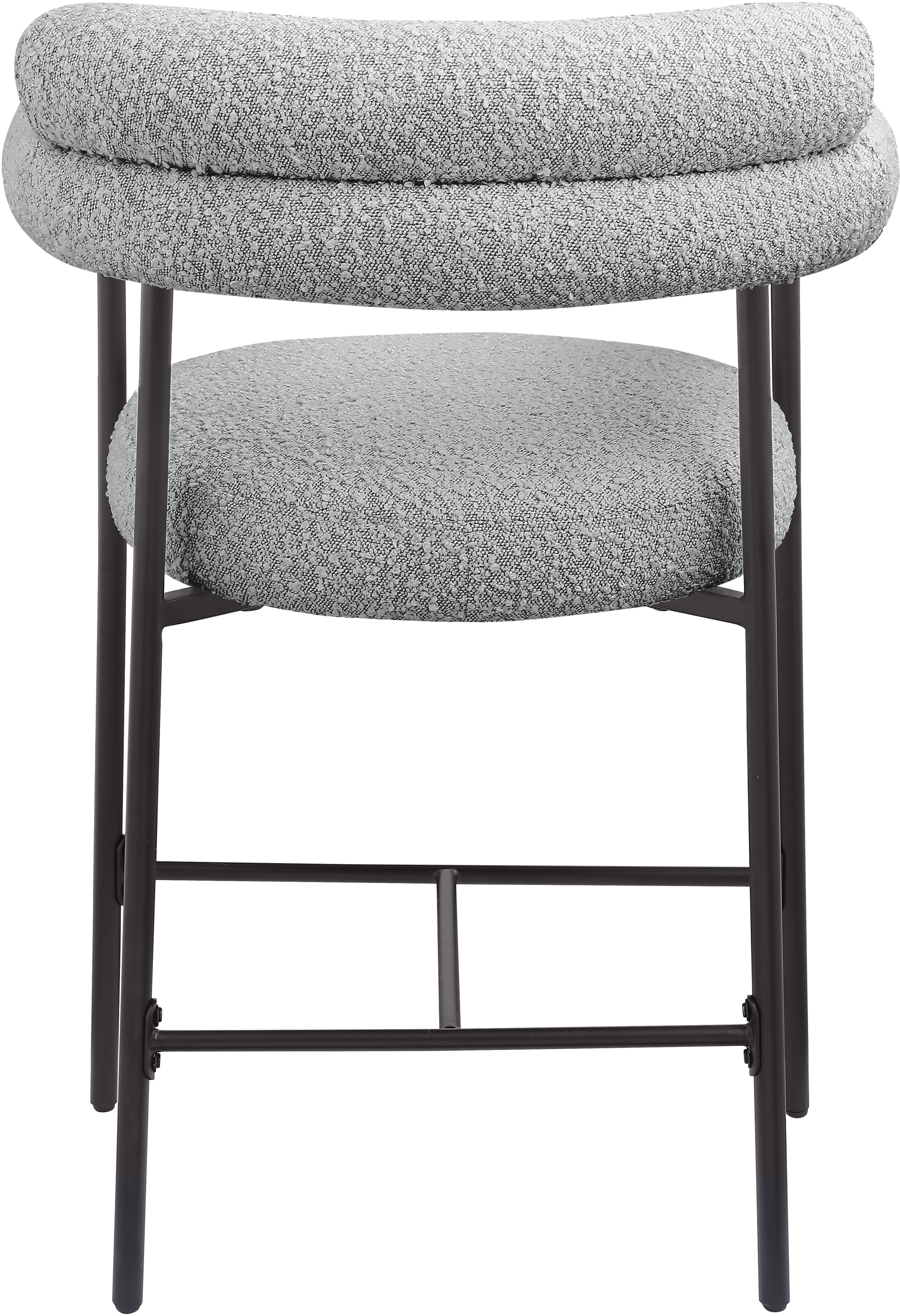 Blake - Counter Stool With Black Base (Set of 2) - Gray