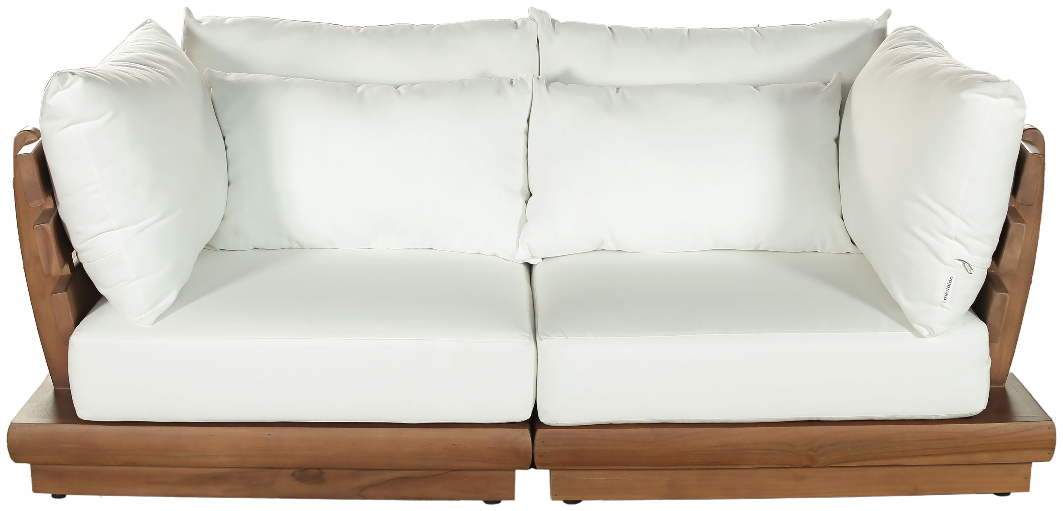 Mirella - 2 Piece Water Resistant Fabric 76" Upholstered Outdoor Patio Modular Loveseat - Off-White