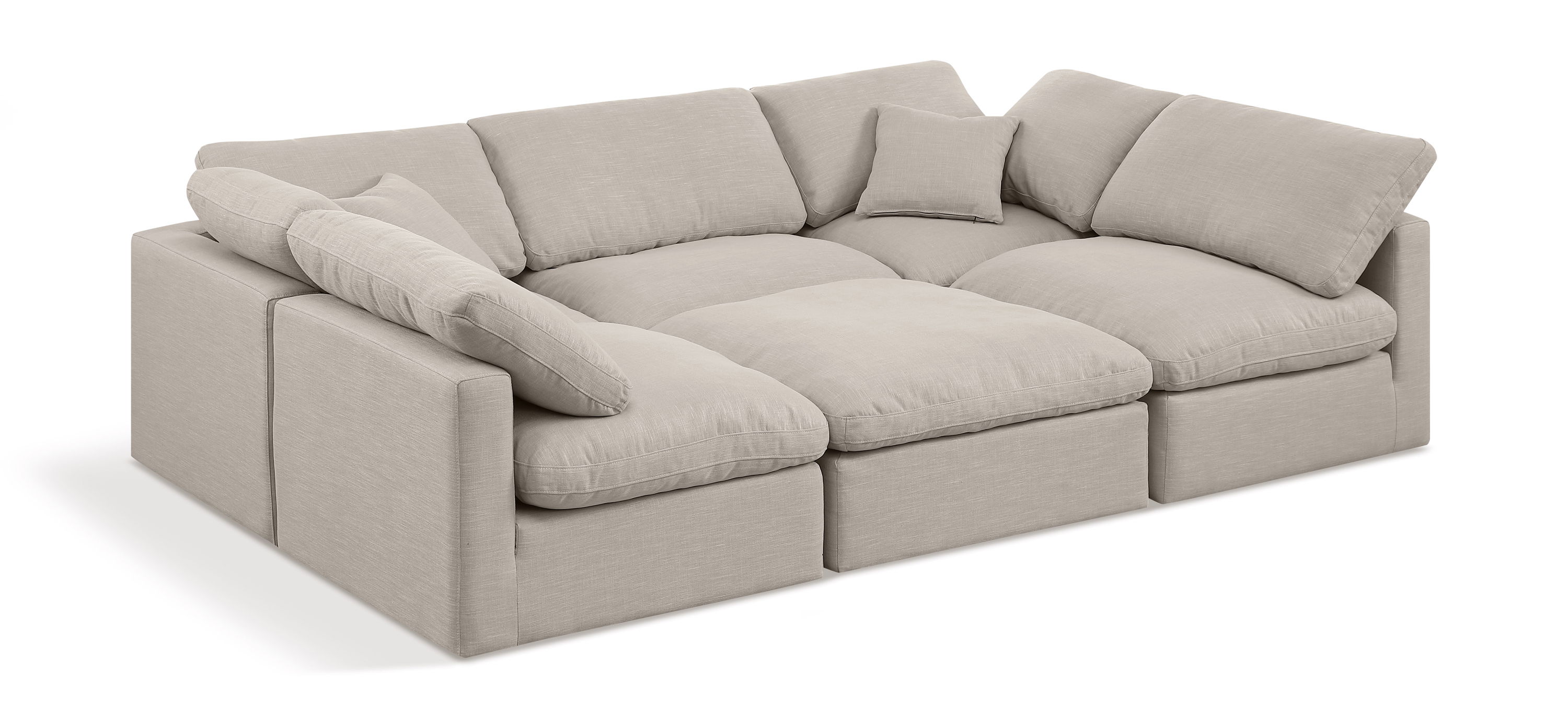 Indulge - Linen 6 Piece Modular Sectional - Ivory