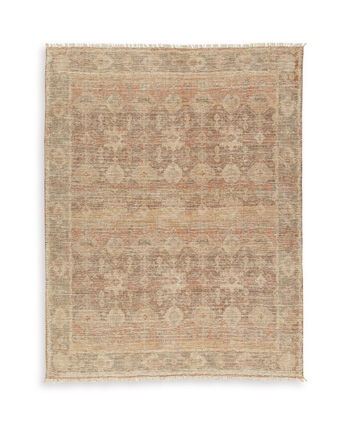 Waycotten – 8′ x 10′ Rug – Orange / Brown / White