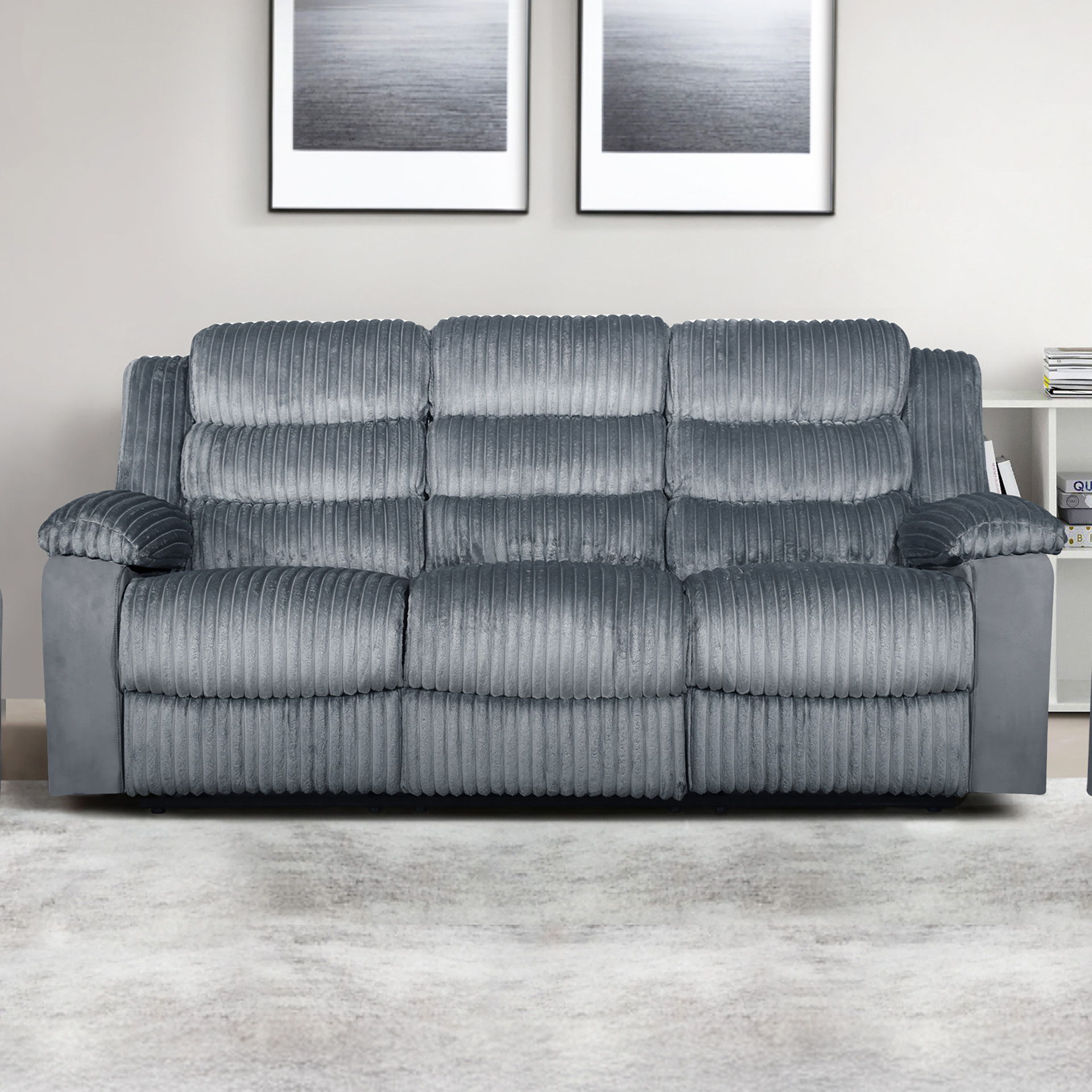Willow - Sofa With Dual Recliner - Gray, gray, view 7
