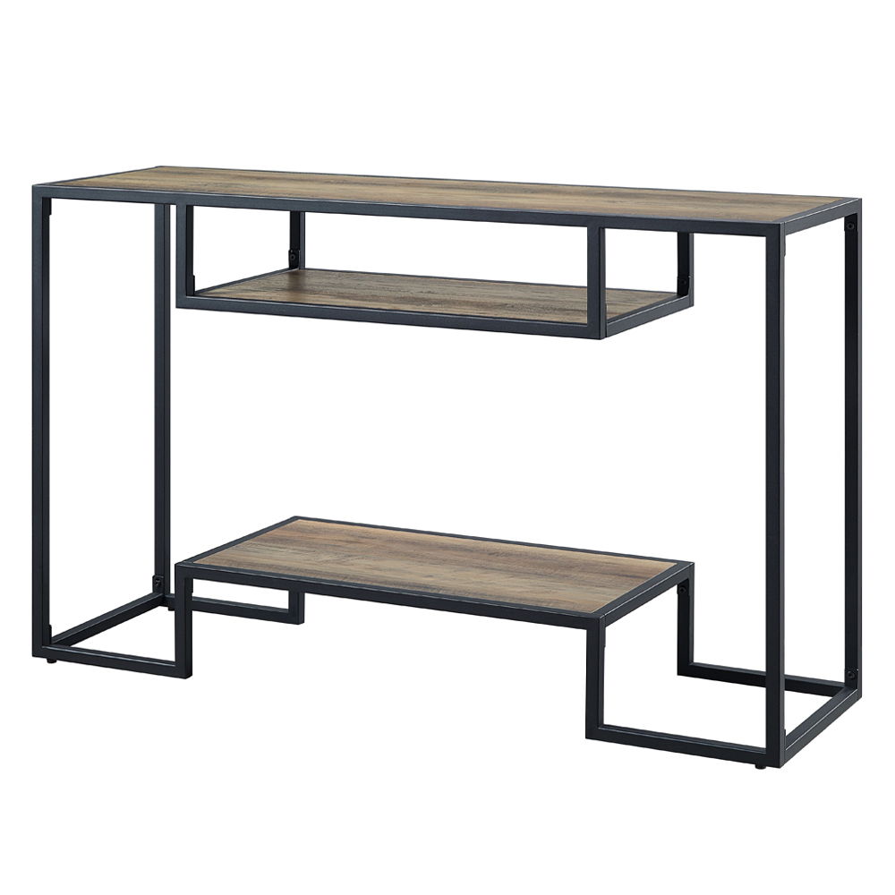 Idella - Sofa Table - Rustic Oak & Black, black, view 2