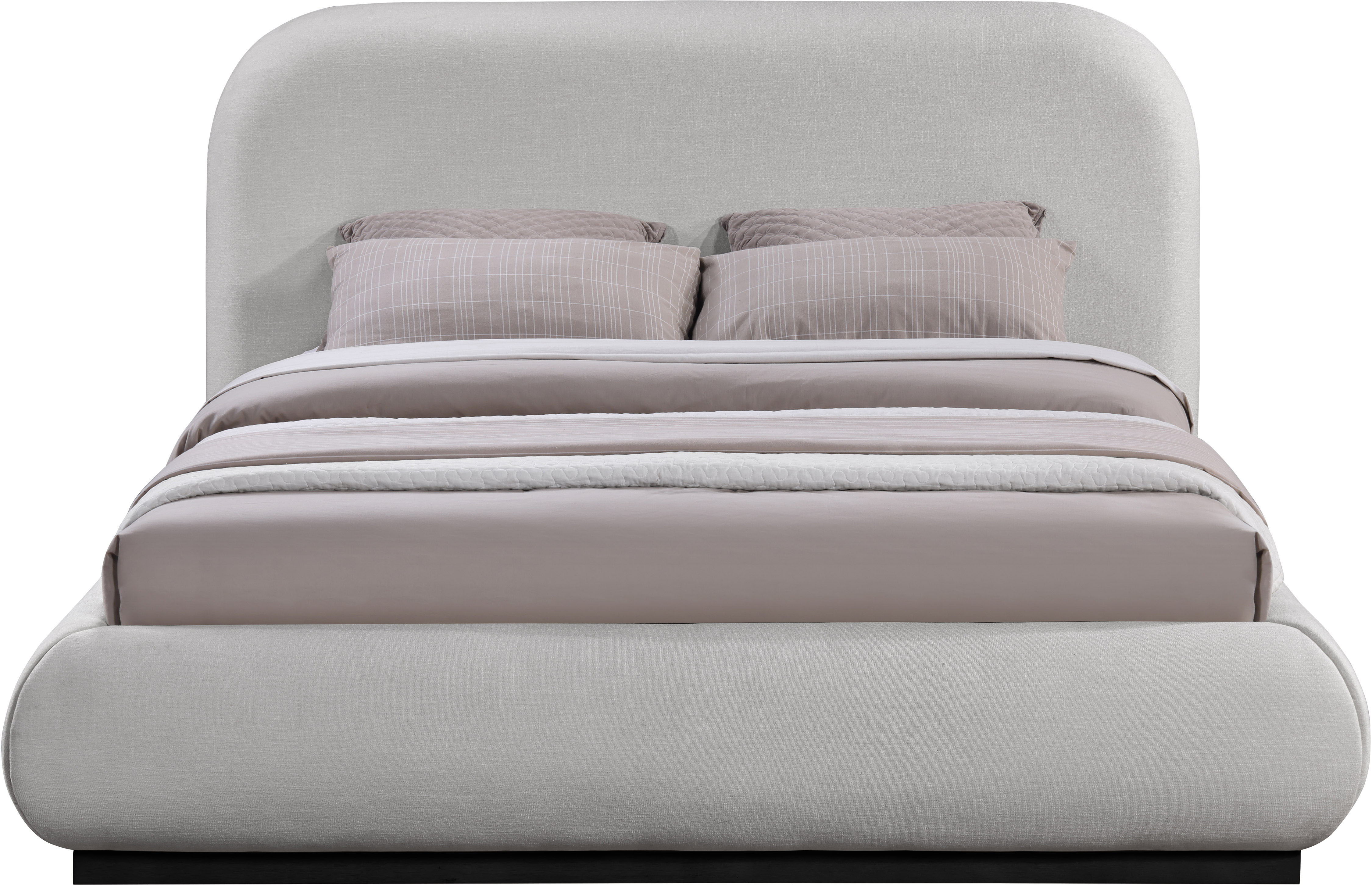 Vaughn - Chenille Queen Bed With Black Base - Gray