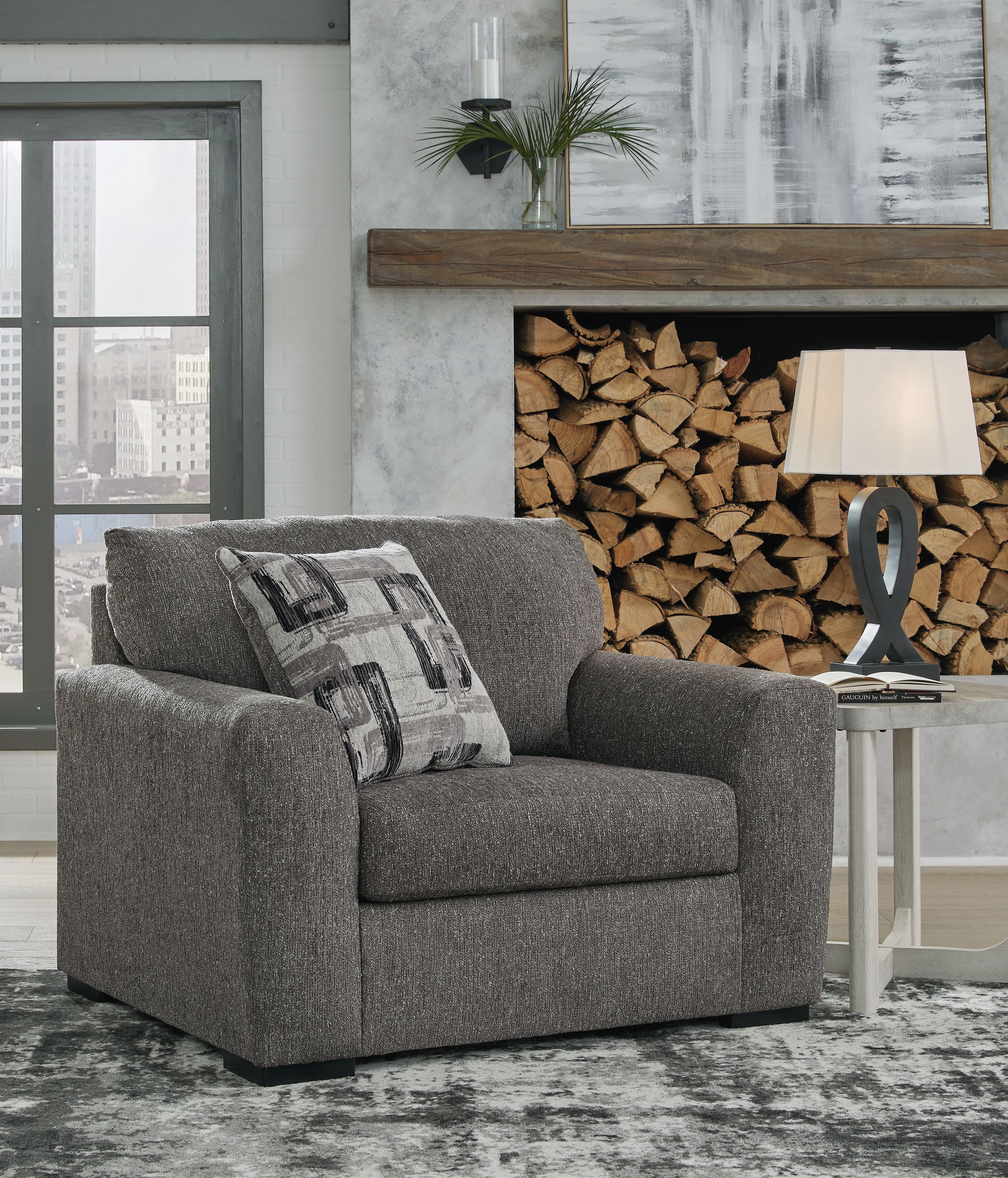 Ashley Furniture Gardiner - 2 Pc. - Chair And A Half, Ottoman - Pewter - Image 2