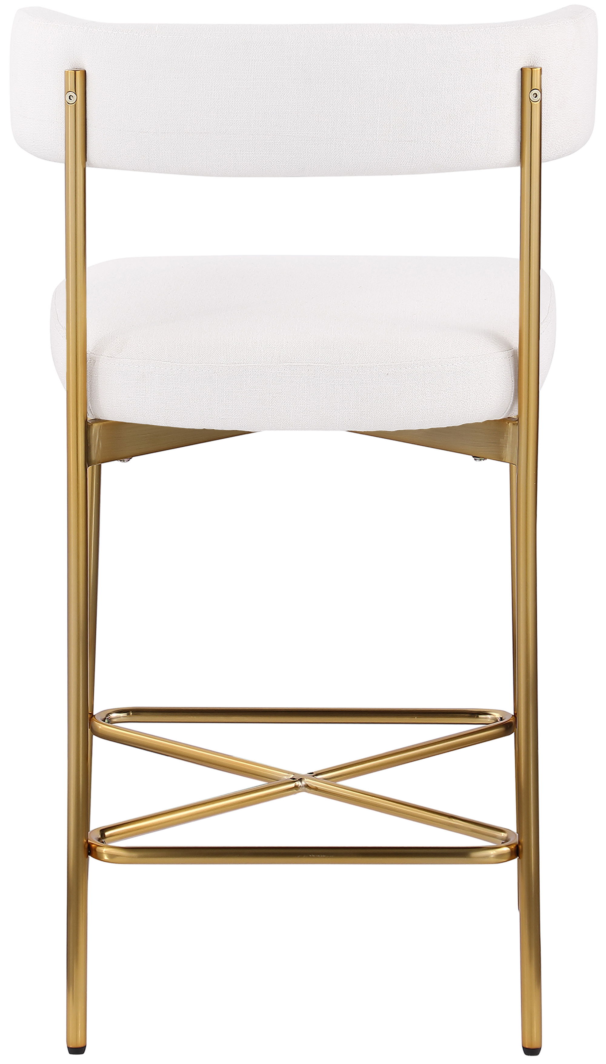 Rivage - Durable Stool With Gold Frame (Set of 2) - Cream