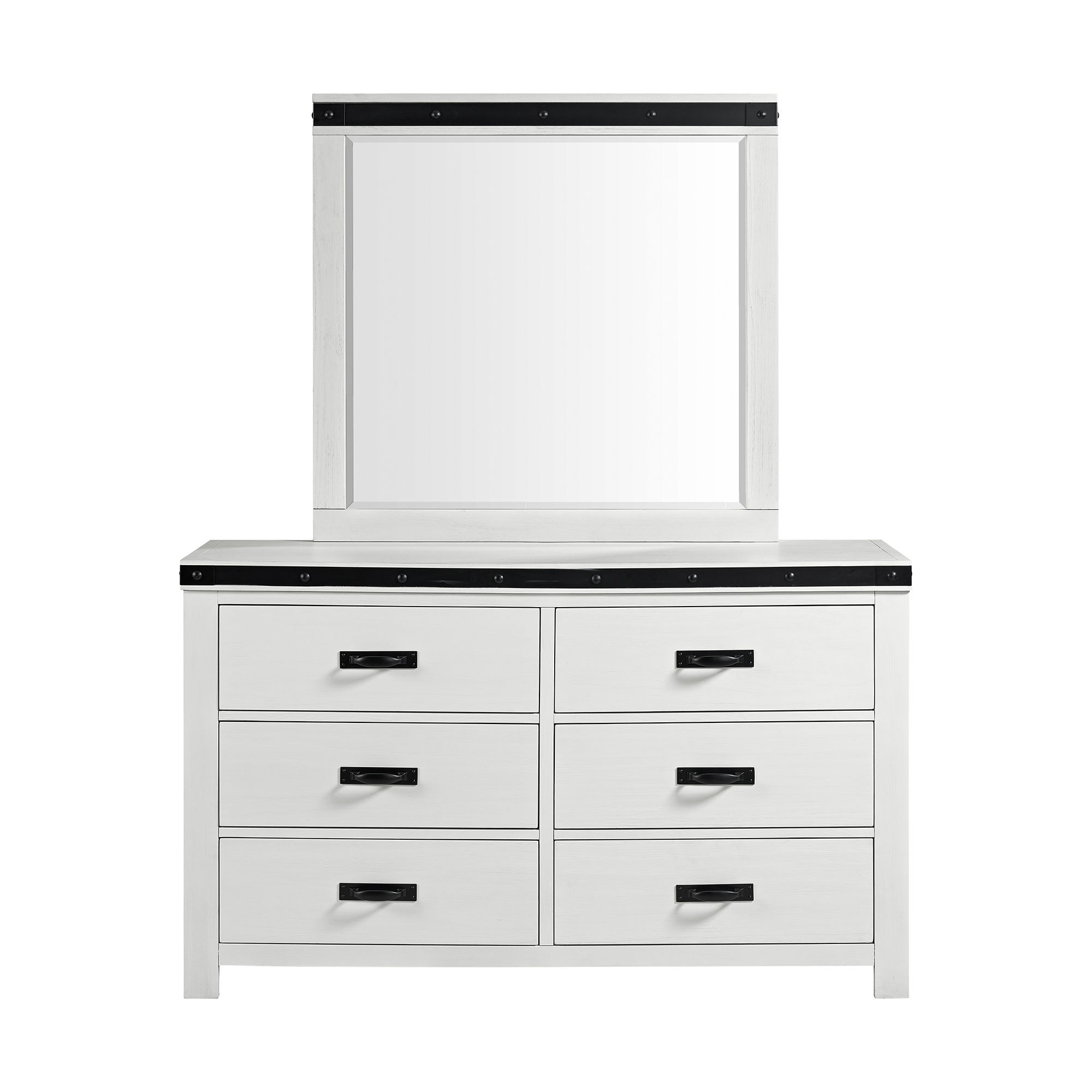 Wade - Youth Dresser And Mirror Set - White