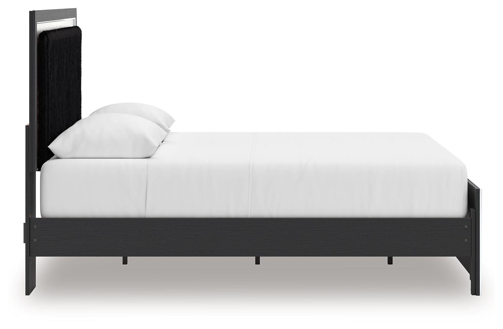 Ashley Furniture Zuraleus - Queen Upholstered Panel Platform Bed With Roll Slats - Black - Image 7