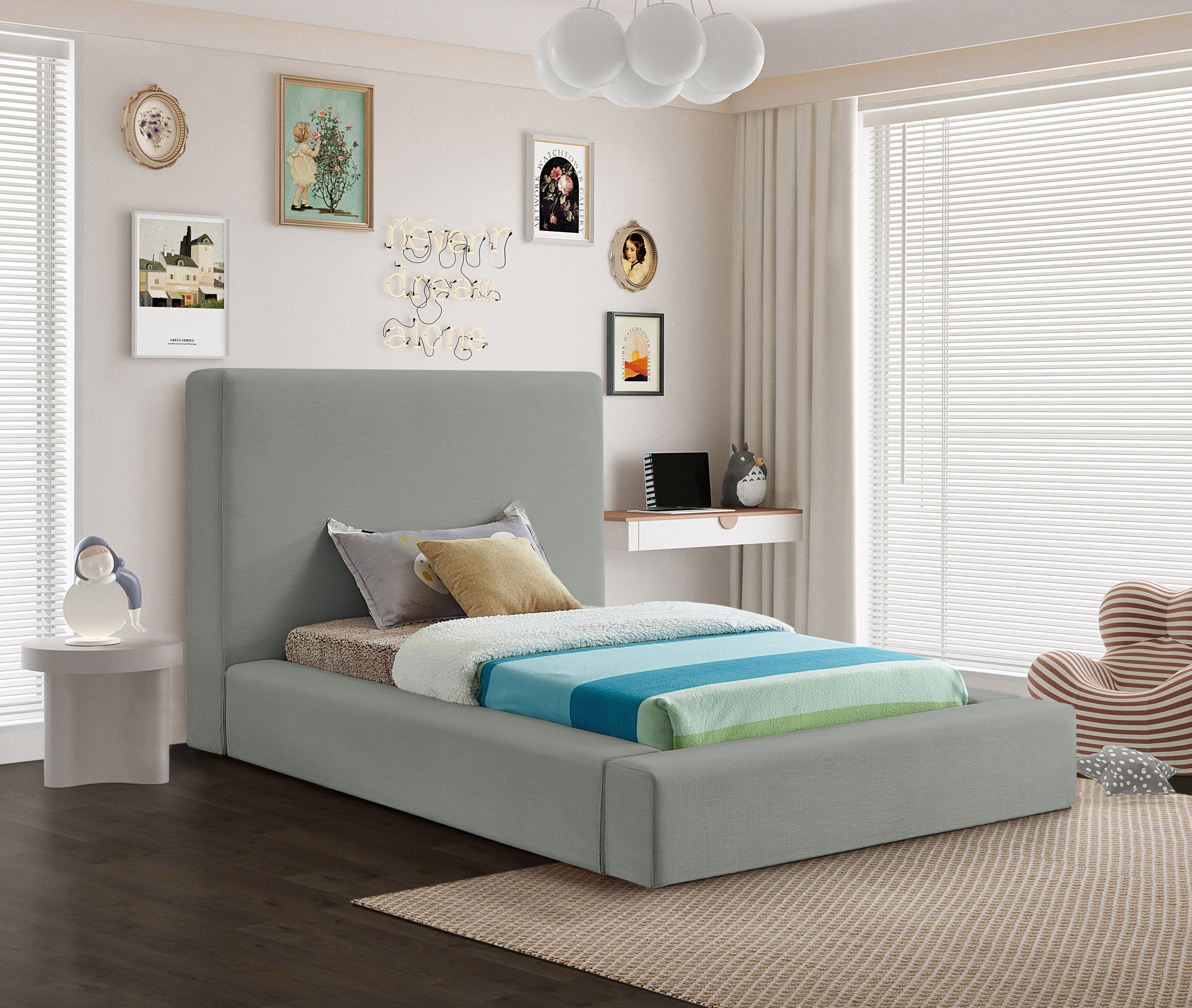 Devin - Twin Bed - Gray