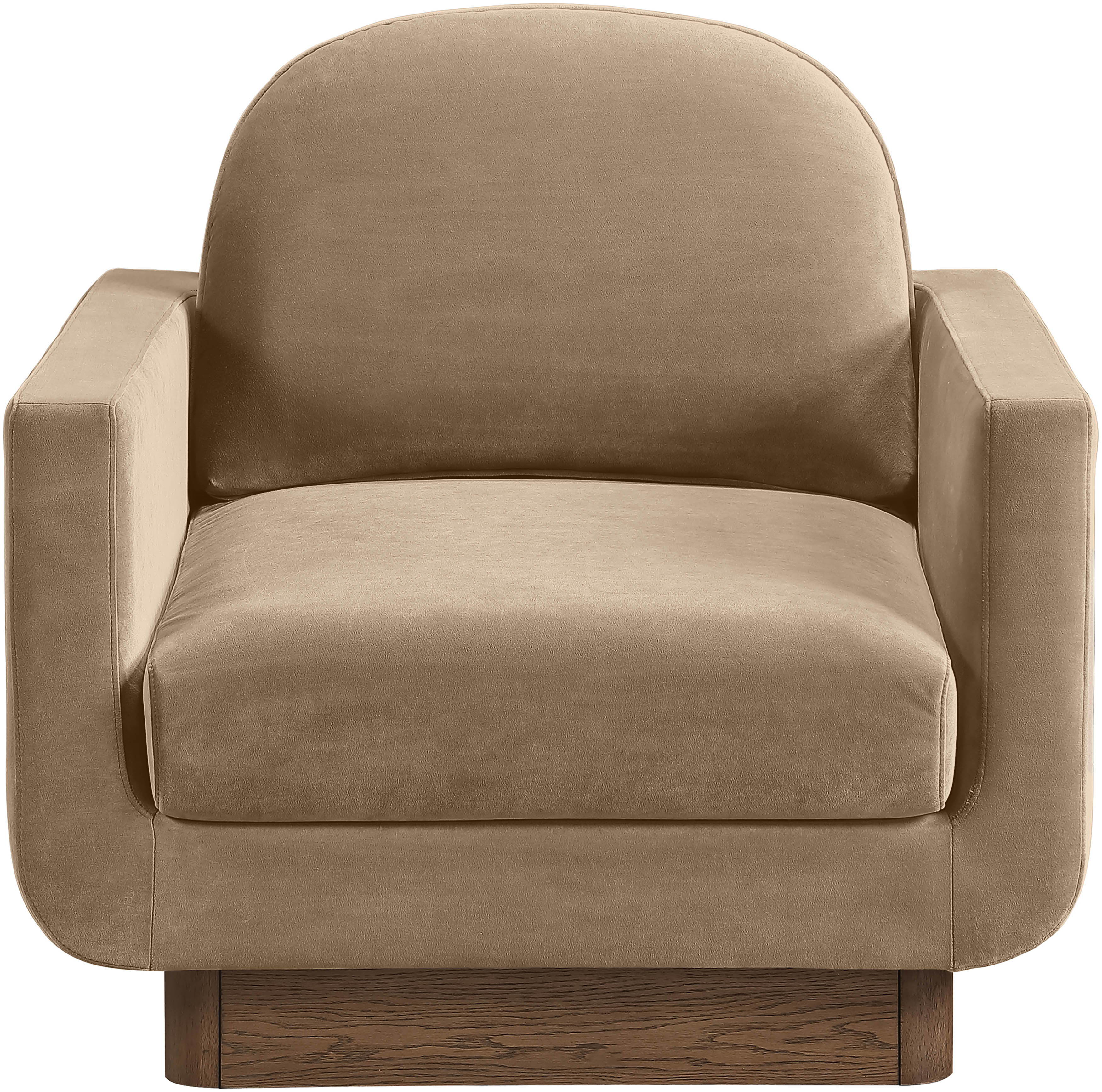 Diviento - Velvet Performance Fabric Upholstered Accent Chair - Beige