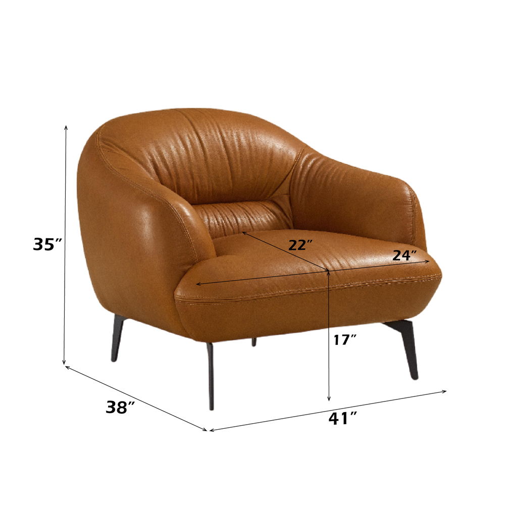Leonia - Chair - Cognac Leather, dark brown, view 6