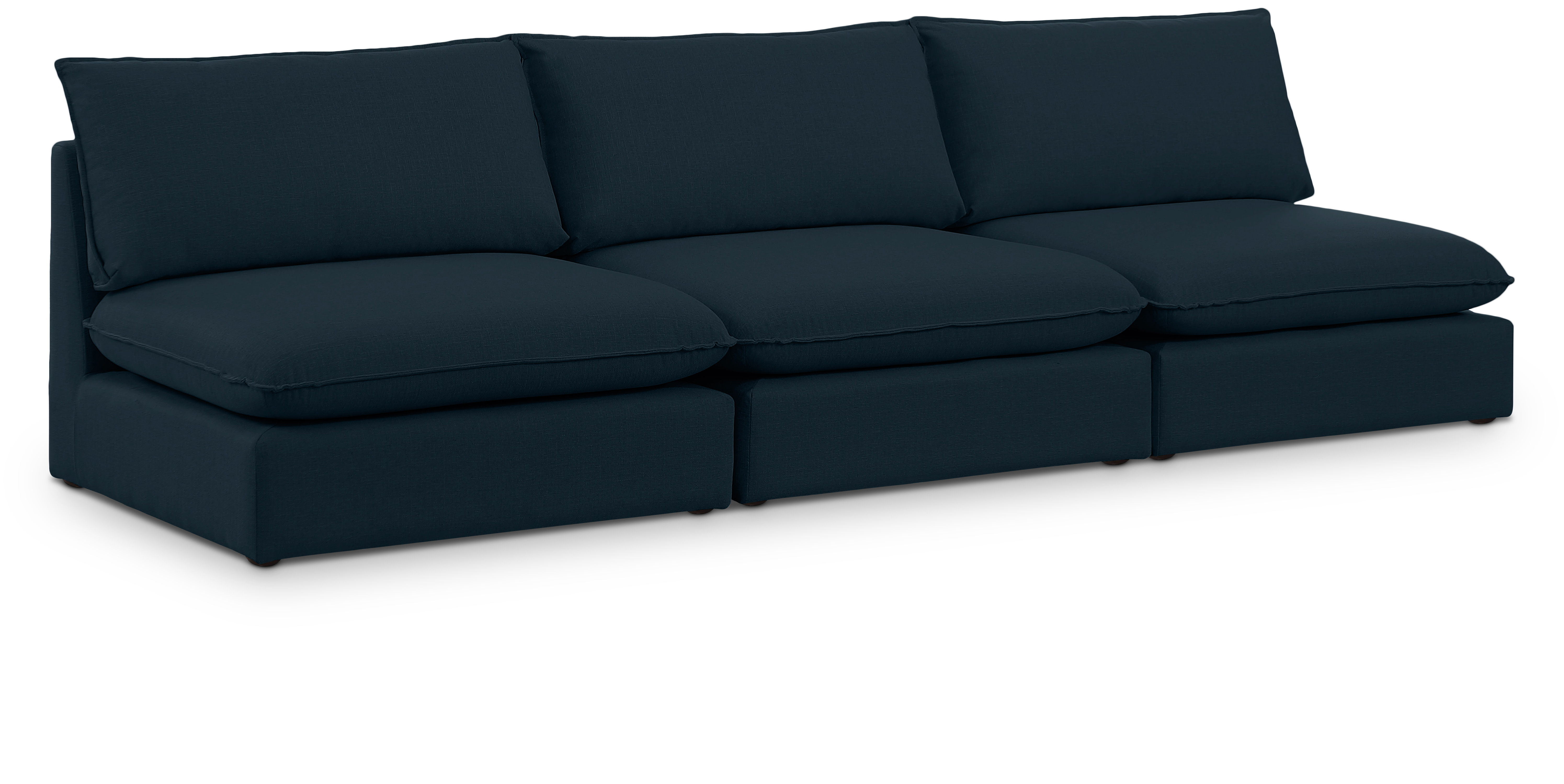 Mackenzie - 3 Seat Modular Armless Sofa - Navy