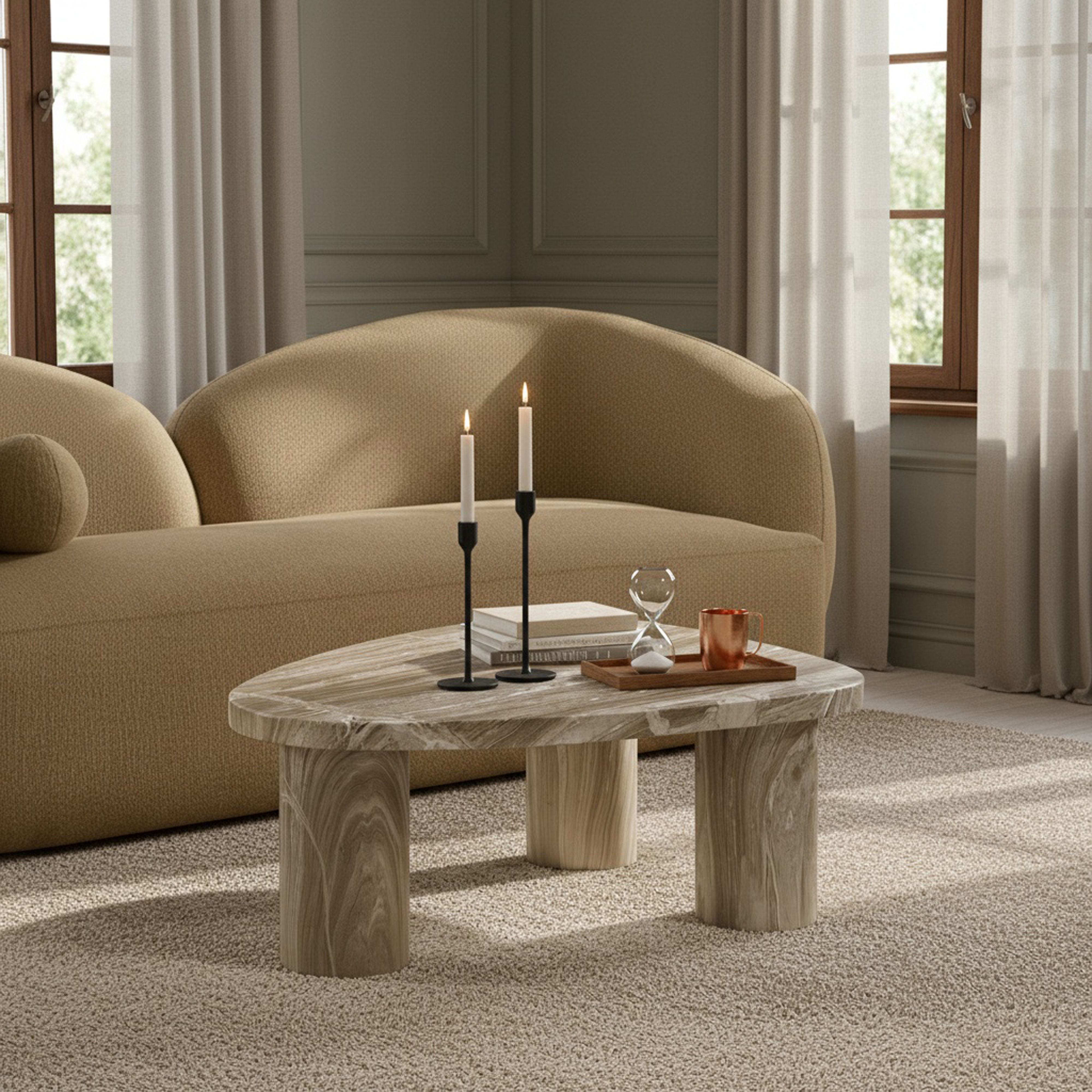 Teramo - Concrete Indoor / Outdoor Coffee Table - Beige