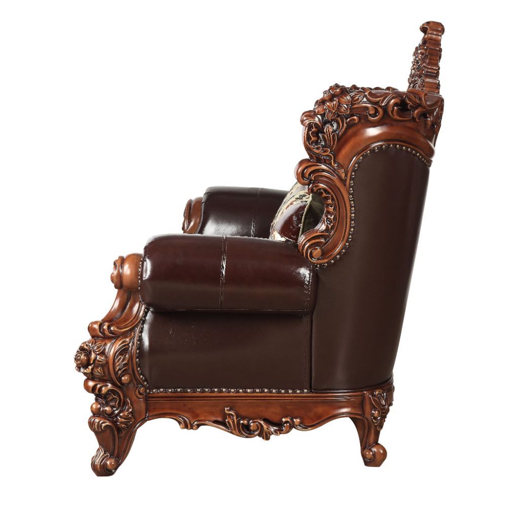 Forsythia - Sofa - Espresso Top Grain Leather Match & Walnut, dark brown, view 8