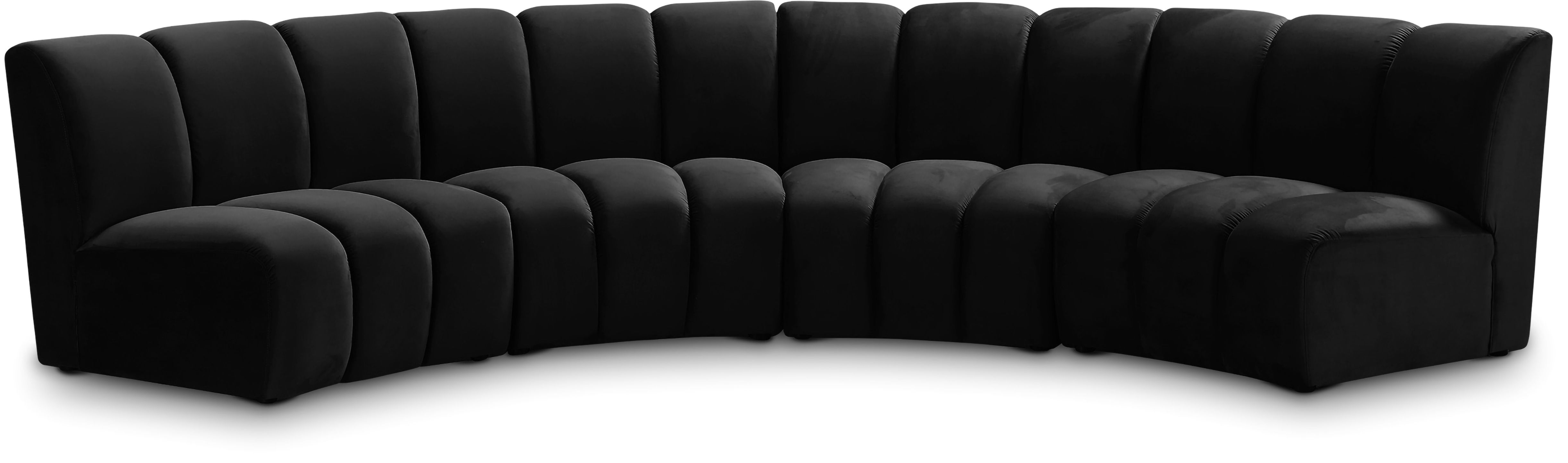 Infinity - 4 Piece Modular Sectional - Fabric - Black