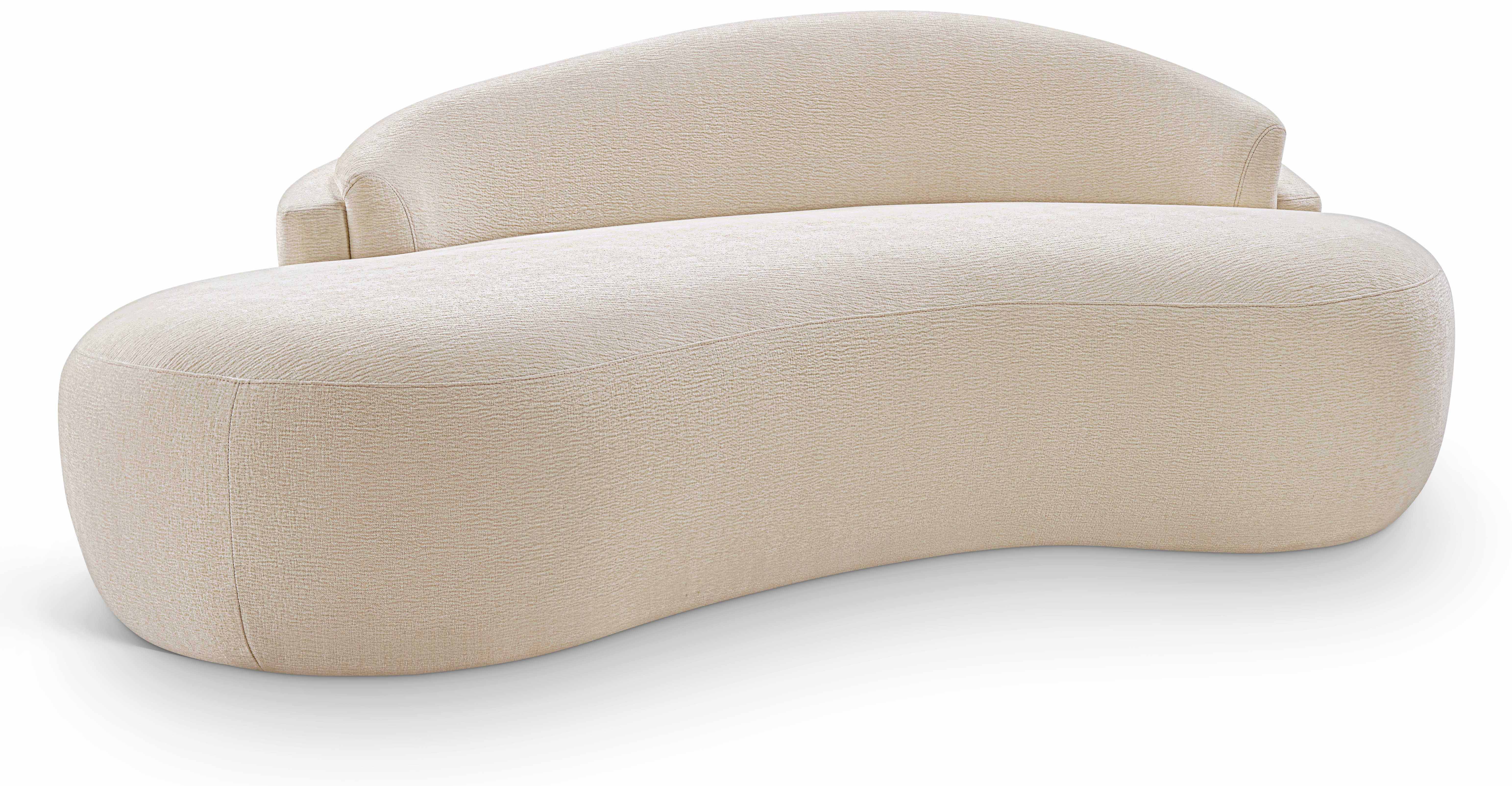 Caspian - Chenille Fabric 79" Upholstered Loveseat - Beige