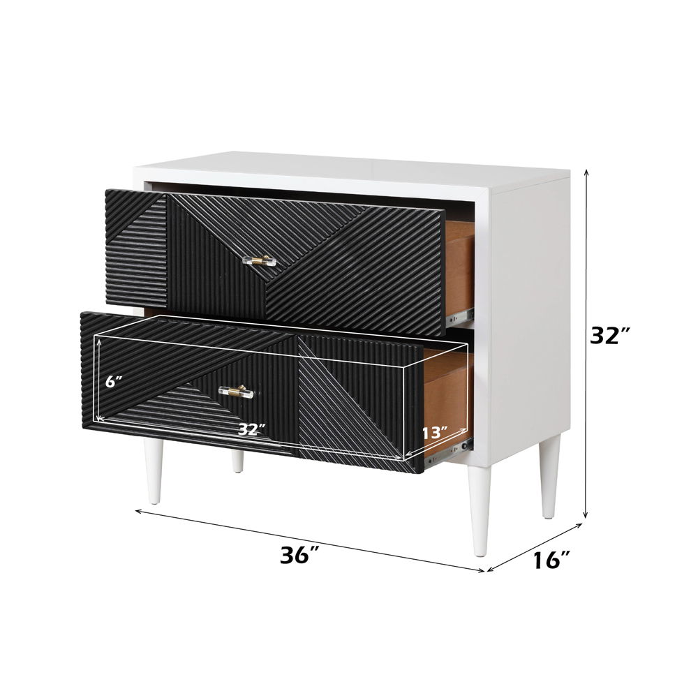 Dubni - Accent Table - White & Black, white, view 5