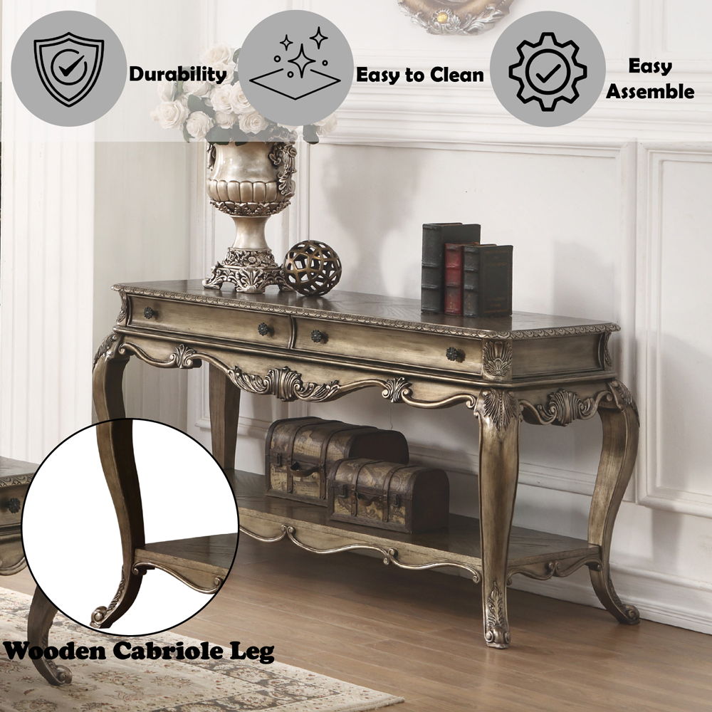 Ragenardus - Sofa Table - Vintage Oak, dark brown