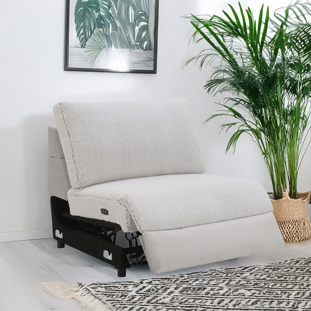 Tarrance - Modular Power Armless Recliner - Gray, light gray