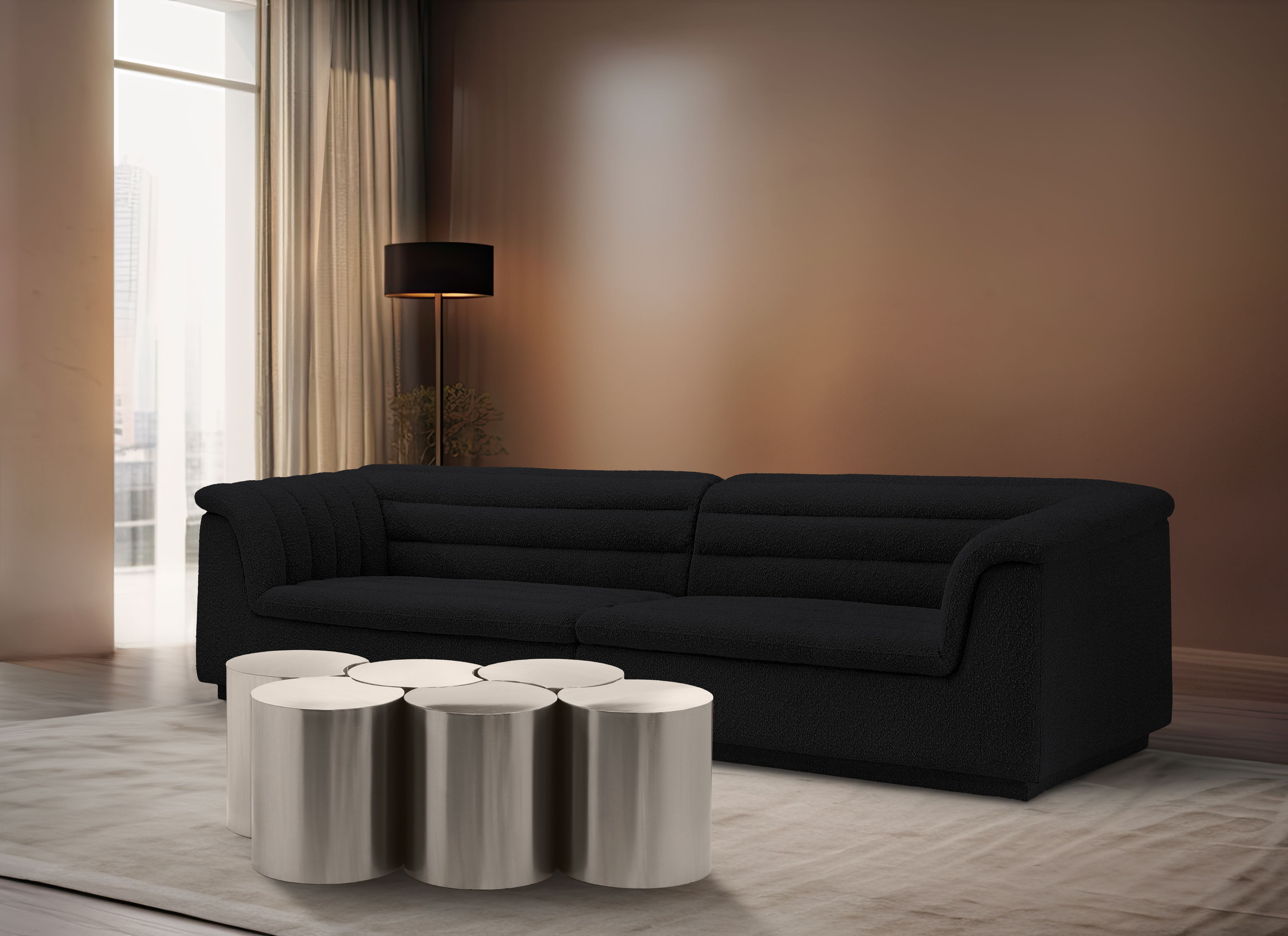 Dimple - 20" 6 Piece Modular Coffee Table - Silver