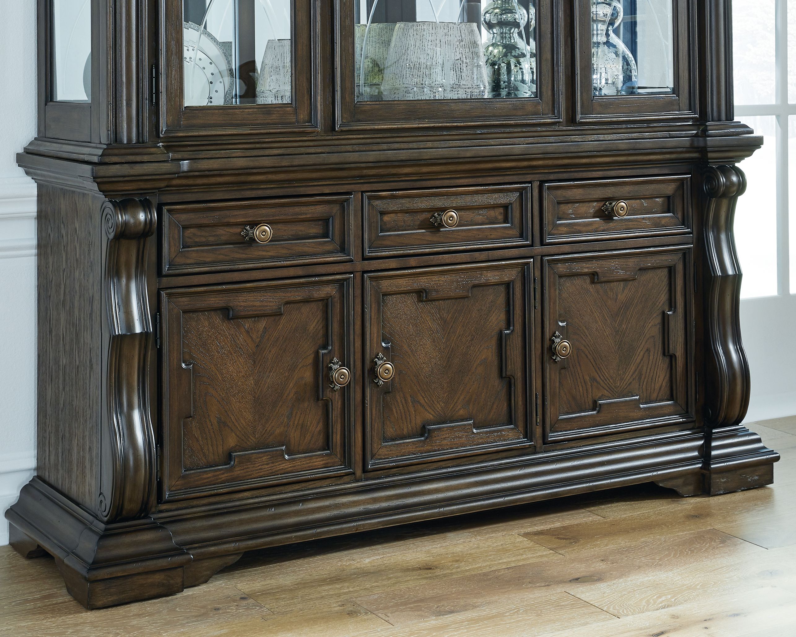 Ashley Furniture Maylee - Dining Room Buffet - Dark Brown - Image 2