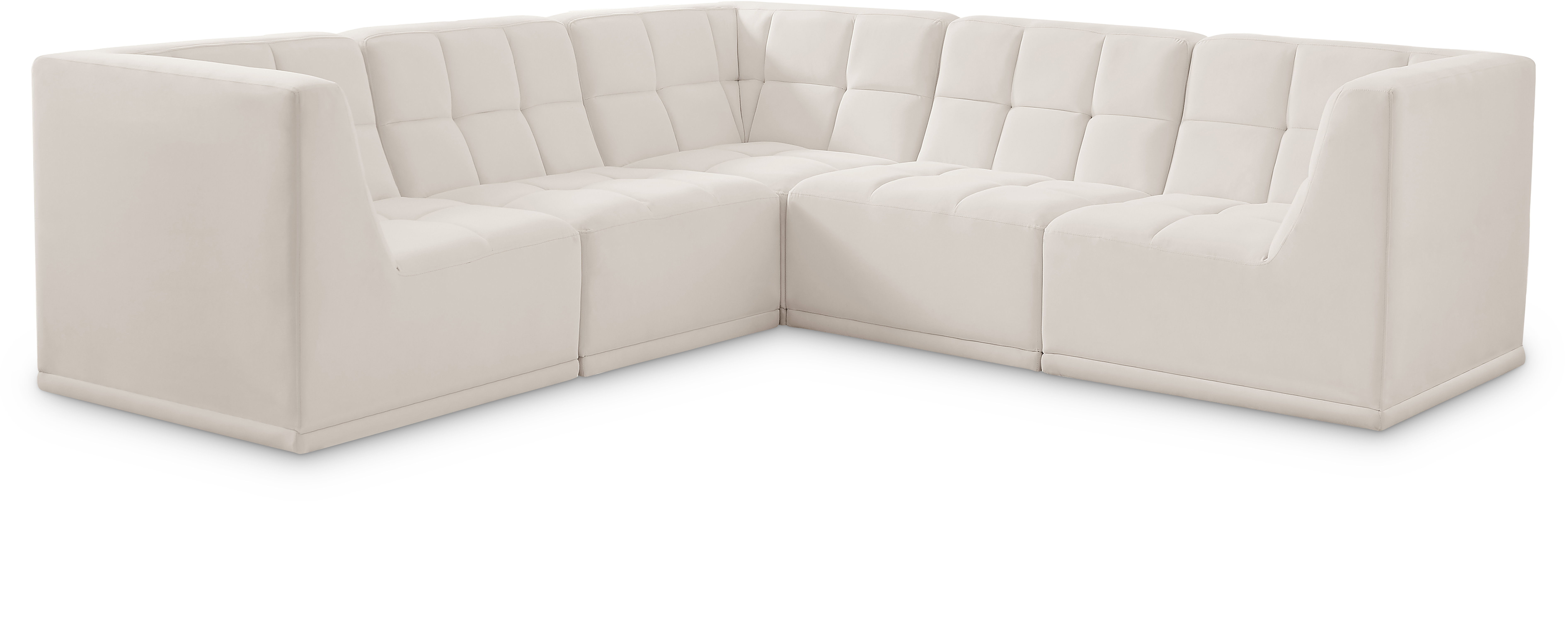 Relax - 5 Piece Modular Corner Sectional - Cream