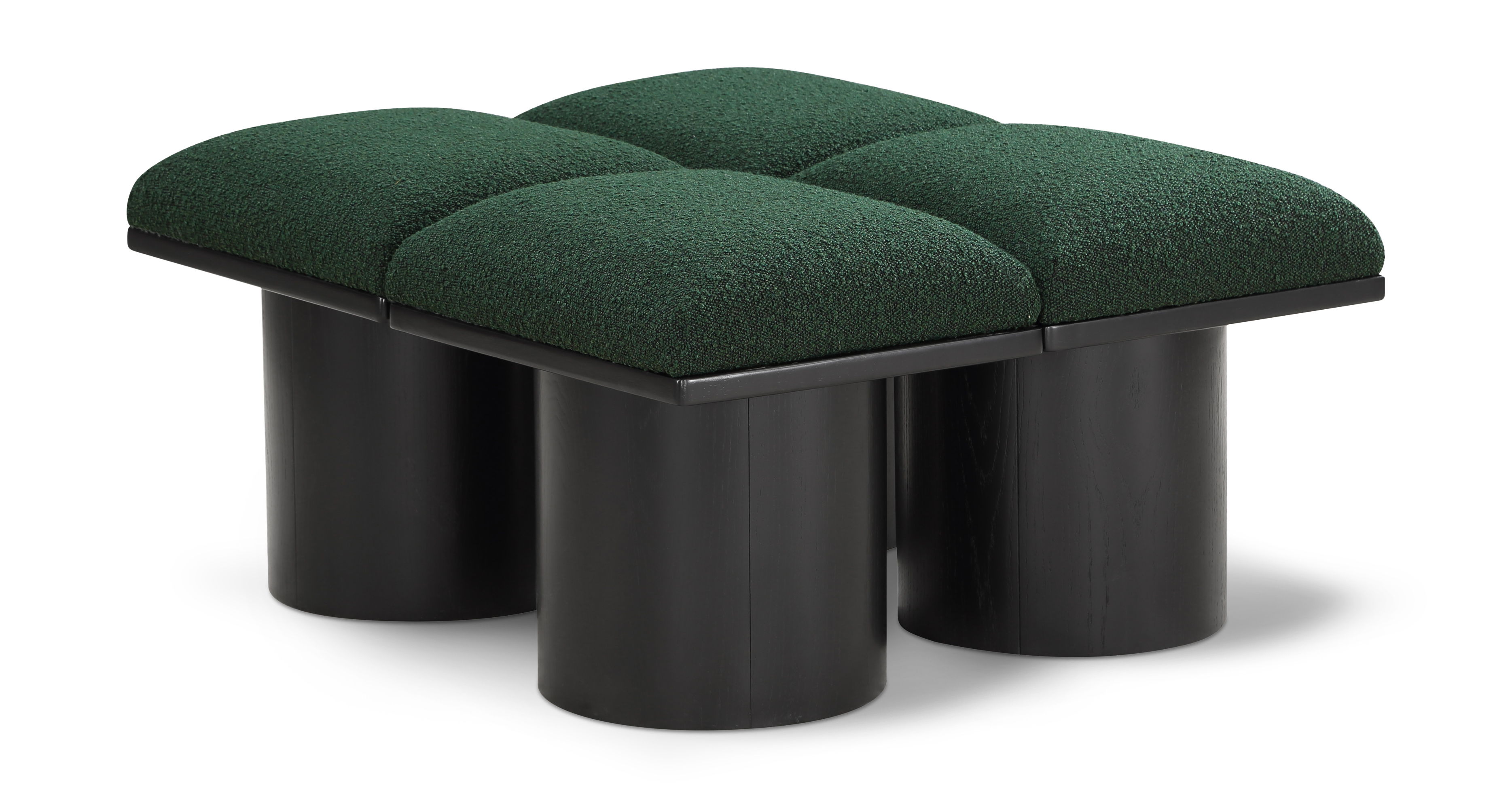 Pavilion - 31" 4 Piece Modular Bench With Black Base - Green