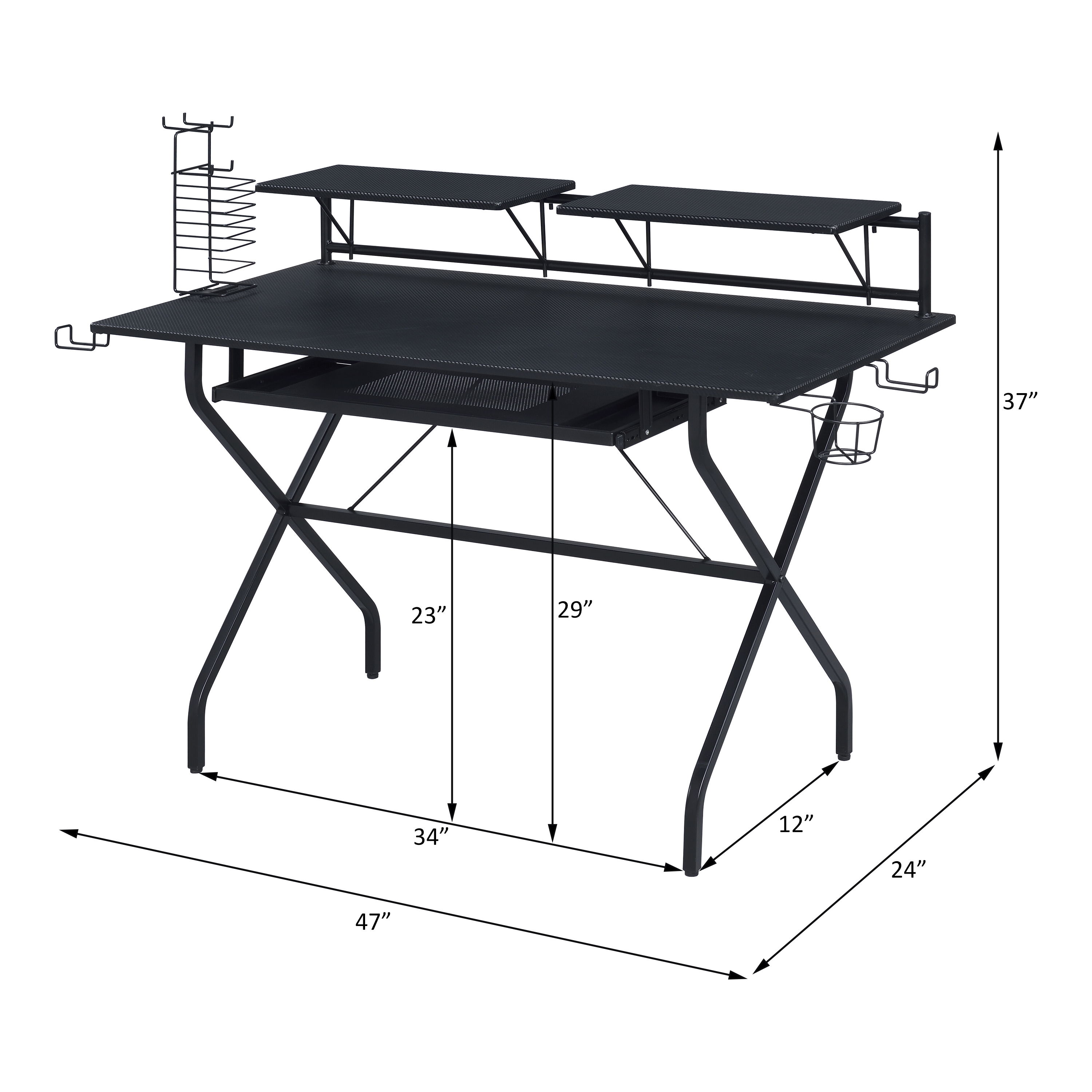Hartman - Gaming Desk - Black, black, view 5