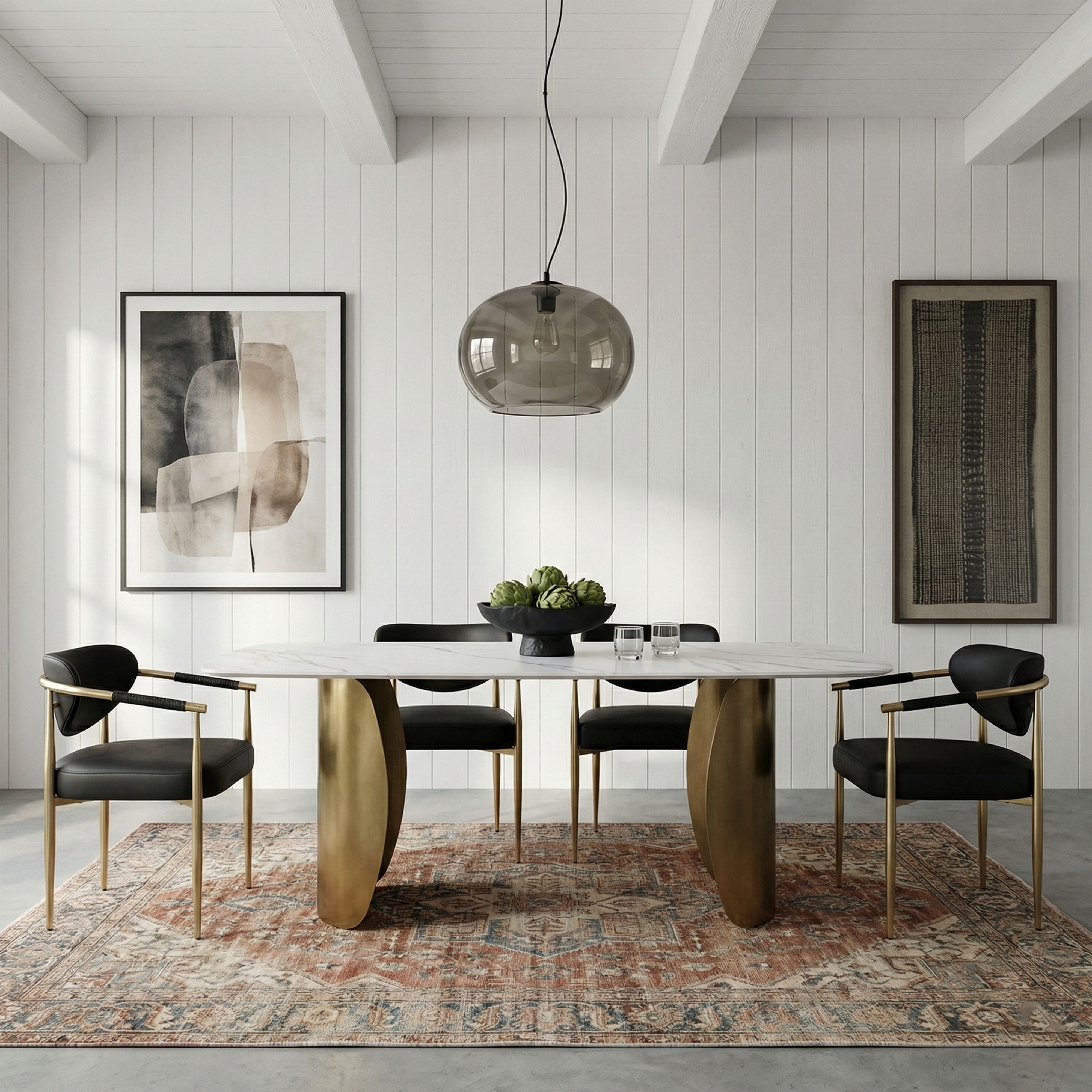 Virella - Vegan Leather Upholstered Dining Chair With Gold Base (Set of 2) - Black