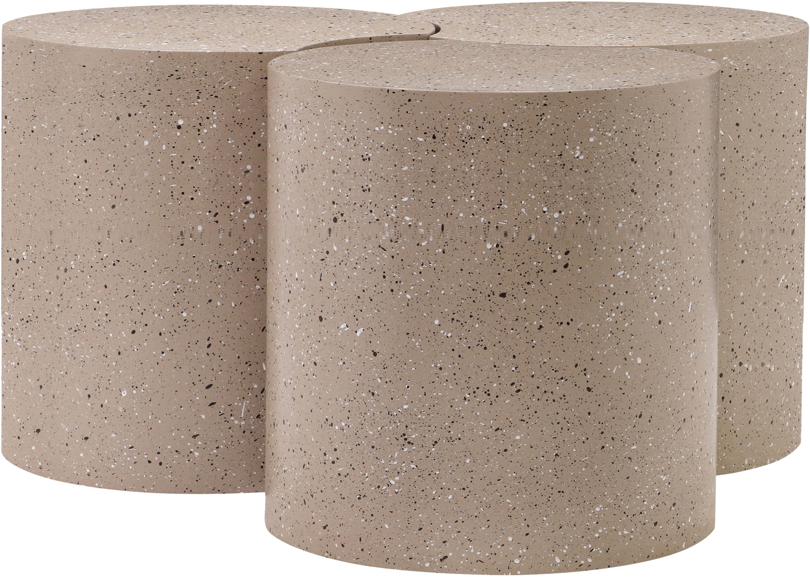 Dimple - 18" 3 Piece Modular Coffee Table - Taupe Terazzo