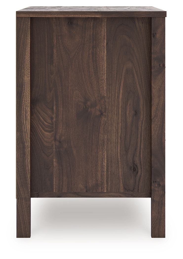 Calverson - Two Drawer Night Stand - Mocha, light brown, view 6
