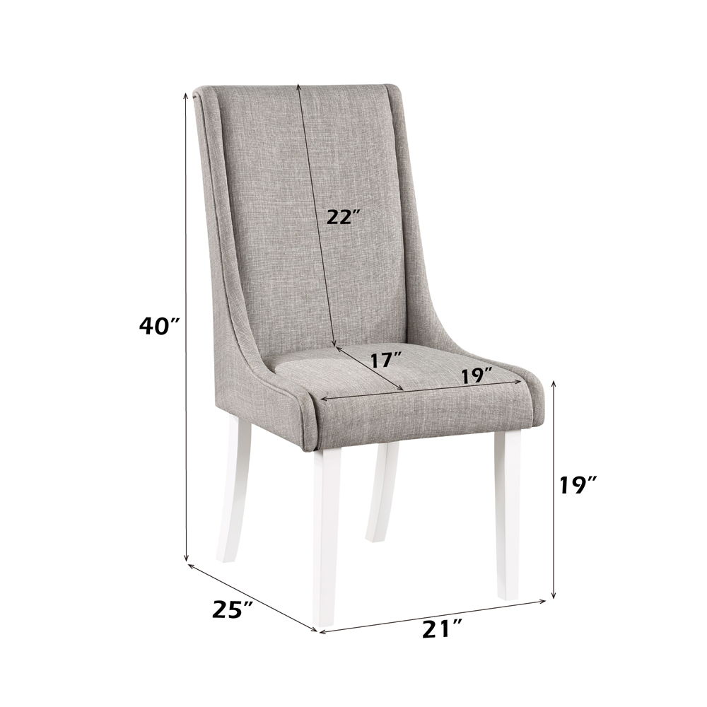 Hollyn - Side Chair (Set of 2) - Gray Linen & White, gray, view 6