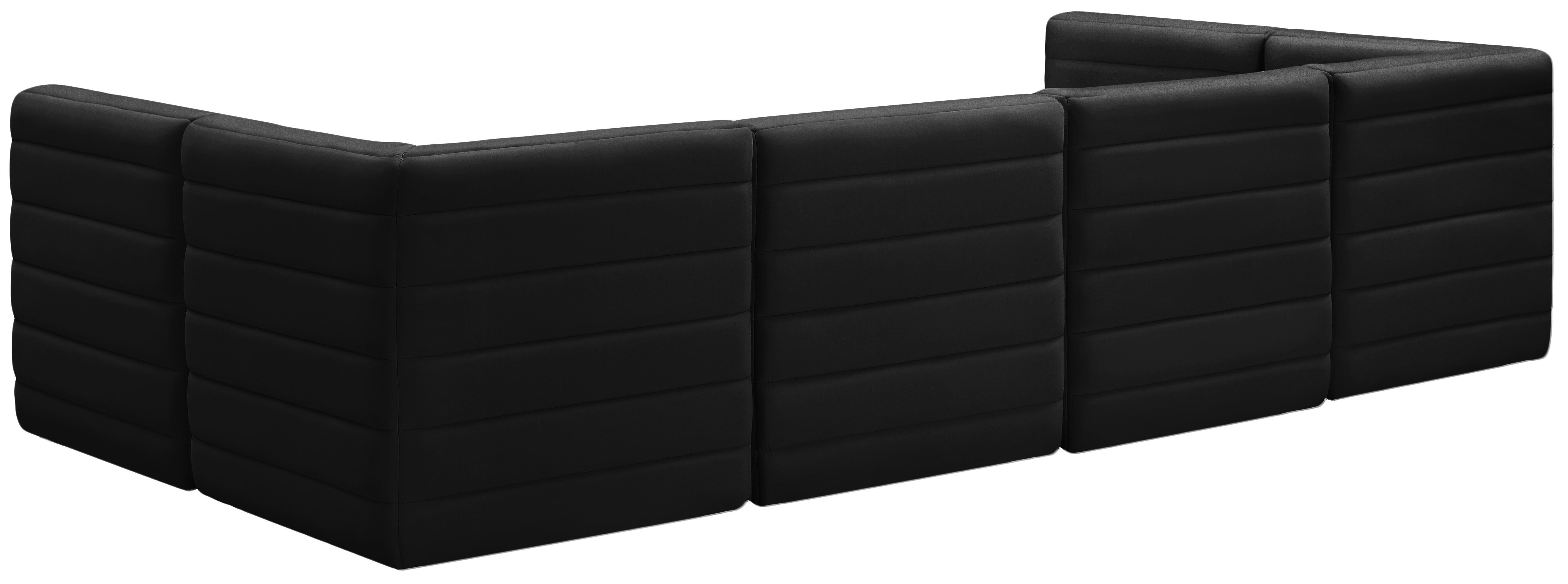 Quincy - 6 Piece Modular U-Shaped Sectional - Black