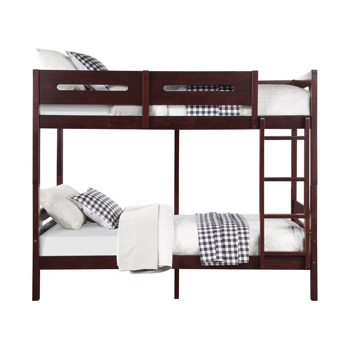 Nissa - Twin Over Twin Bunk Bed - Espresso, dark brown, view 6