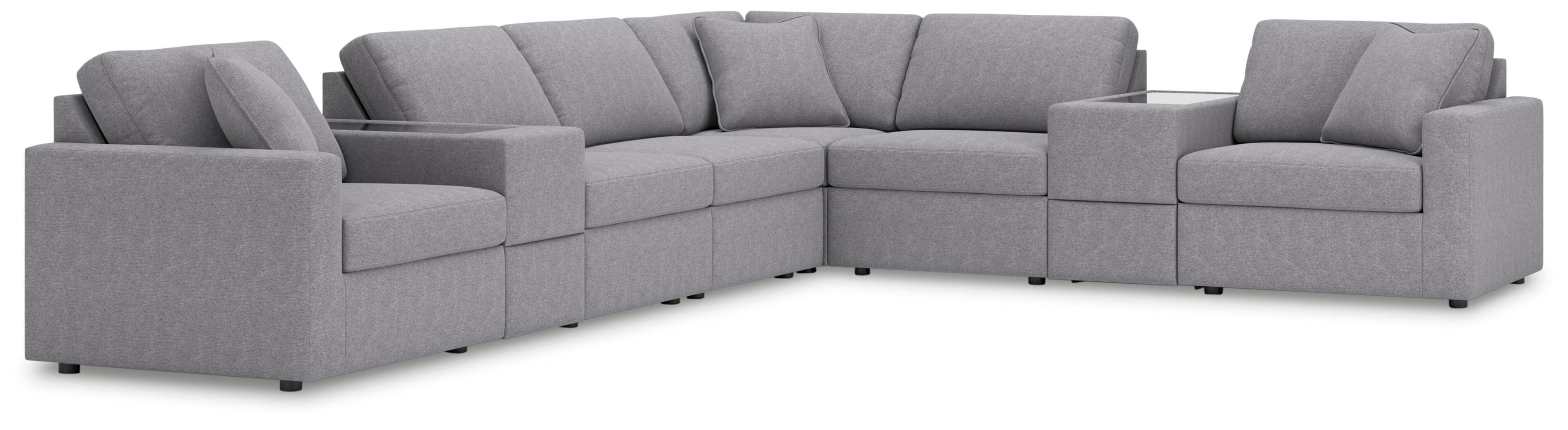 Modmax – 8-Piece Sectional With Storage Consoles – Granite